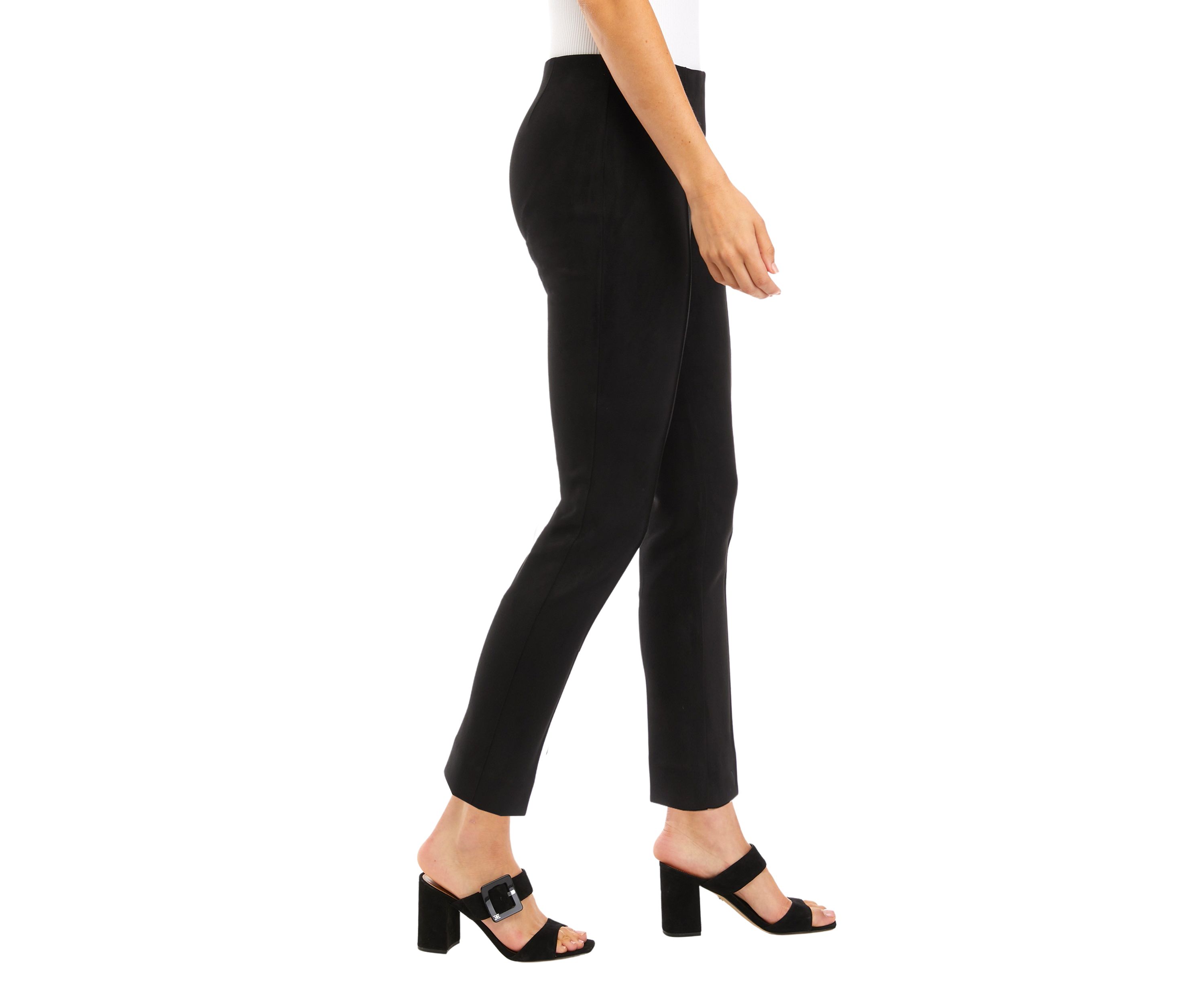 Petite Pull On Hollywood Waist Straight Ankle Pants