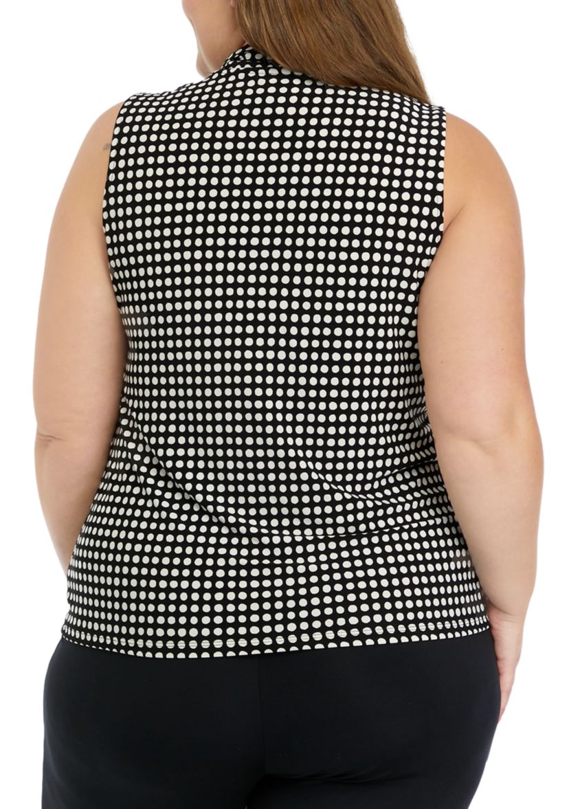 Plus Size Printed Triple Pleat Top