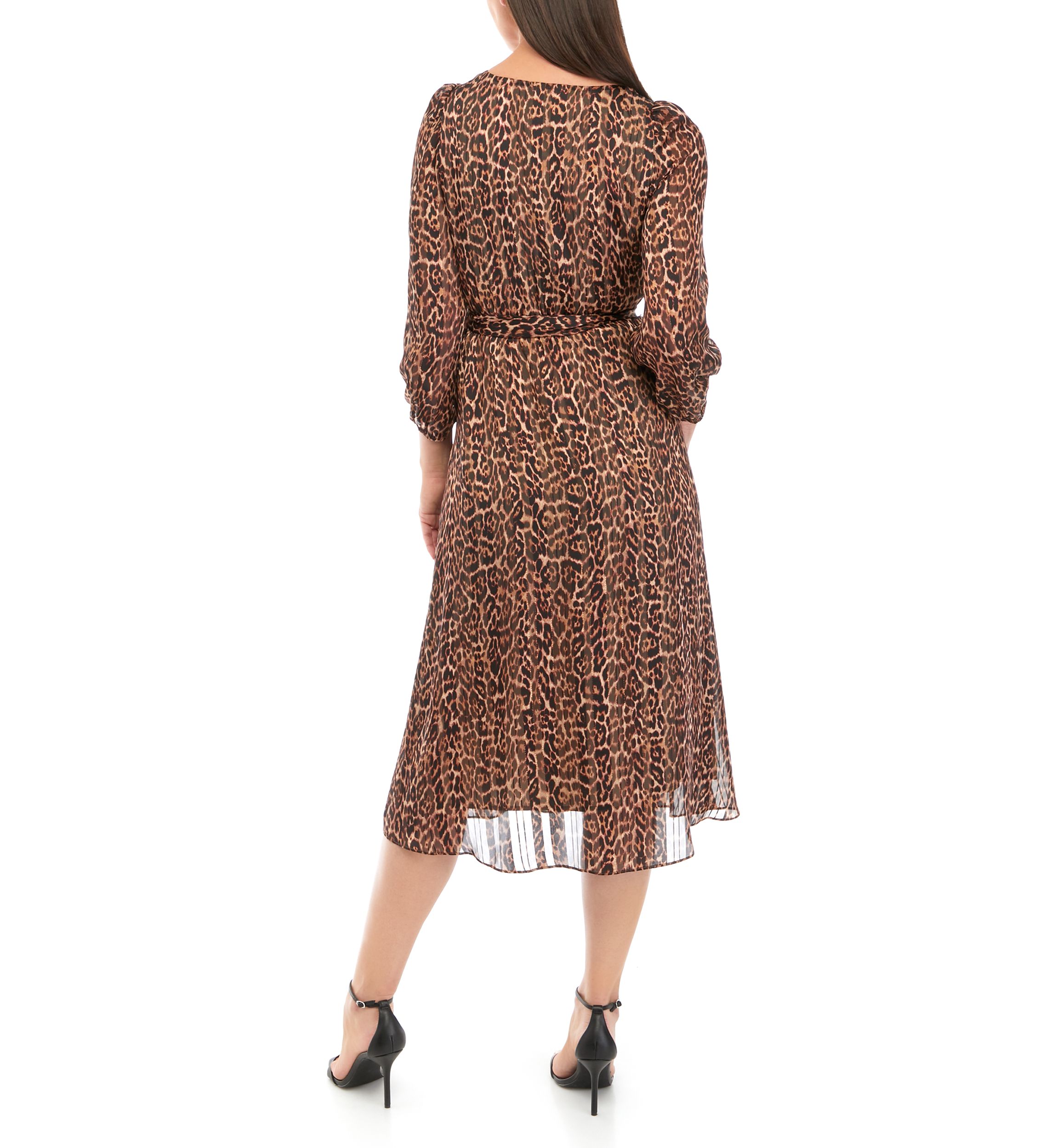 Womens Leopard Chiffon Dress