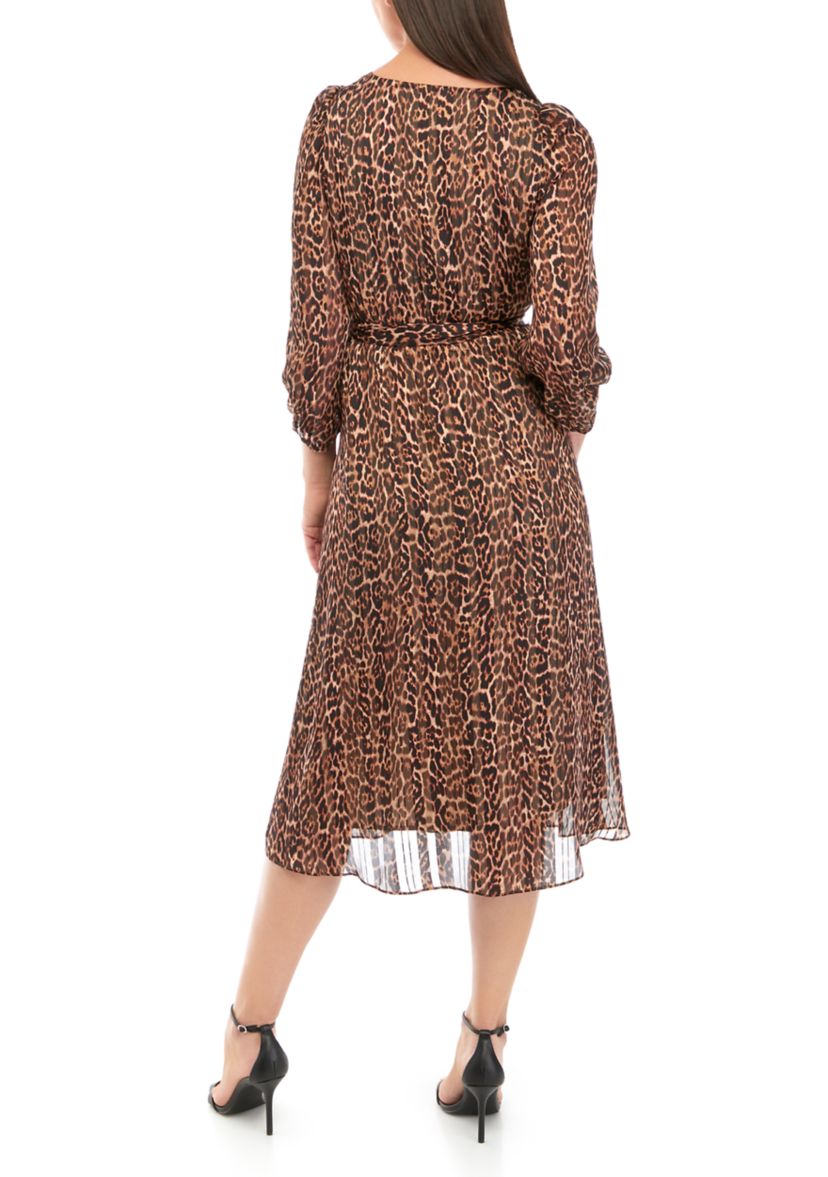 Womens Leopard Chiffon Dress
