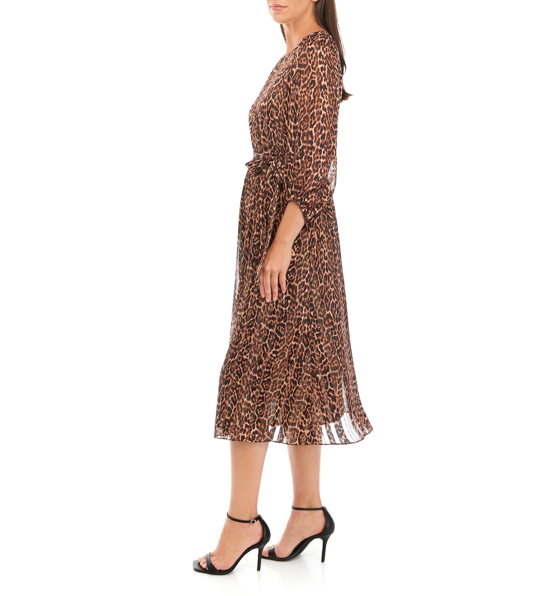 Womens Leopard Chiffon Dress