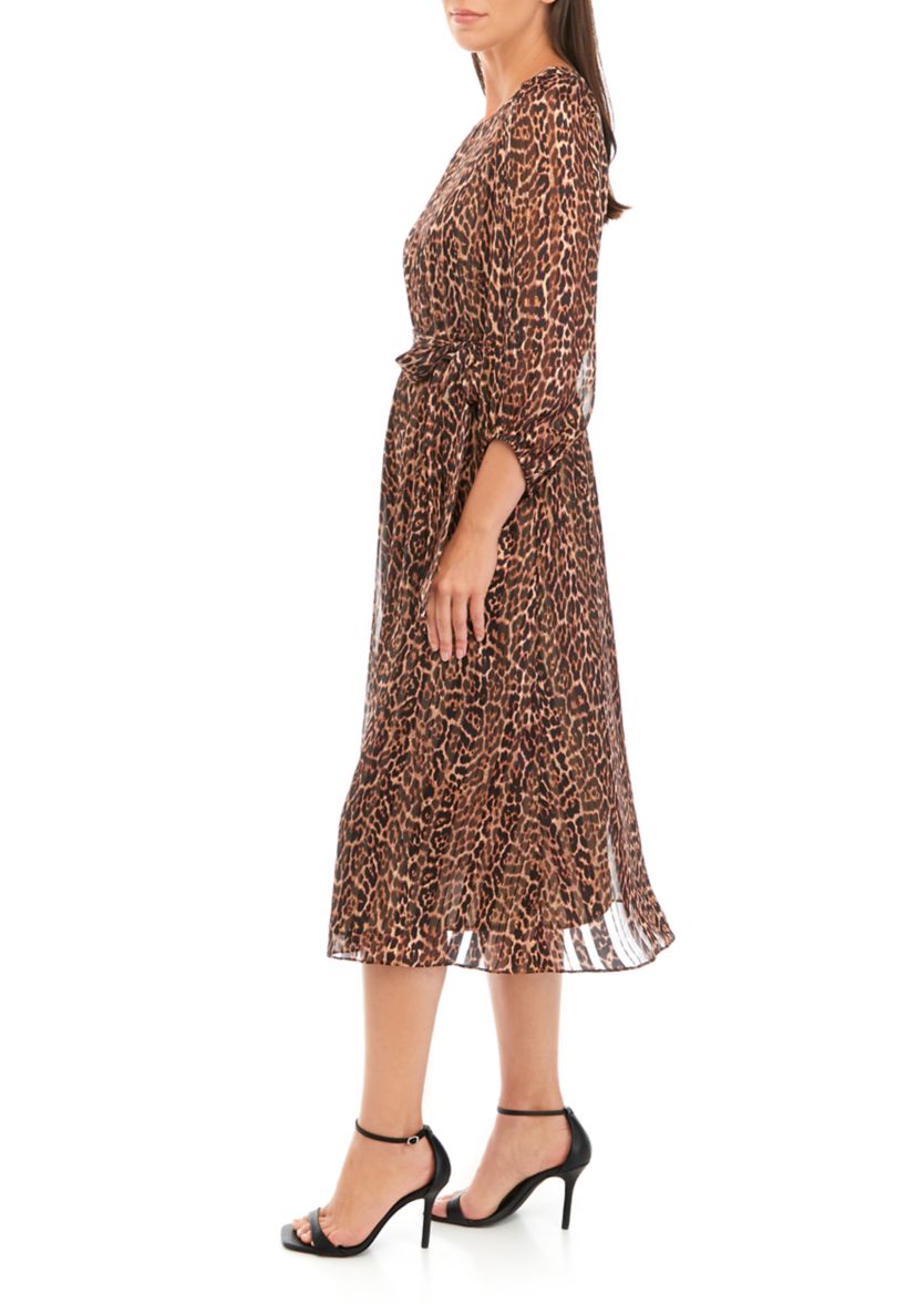Womens Leopard Chiffon Dress