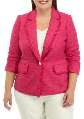 Alfani Plus Size Faux-Leather Peplum Jacket, Created for Macy's