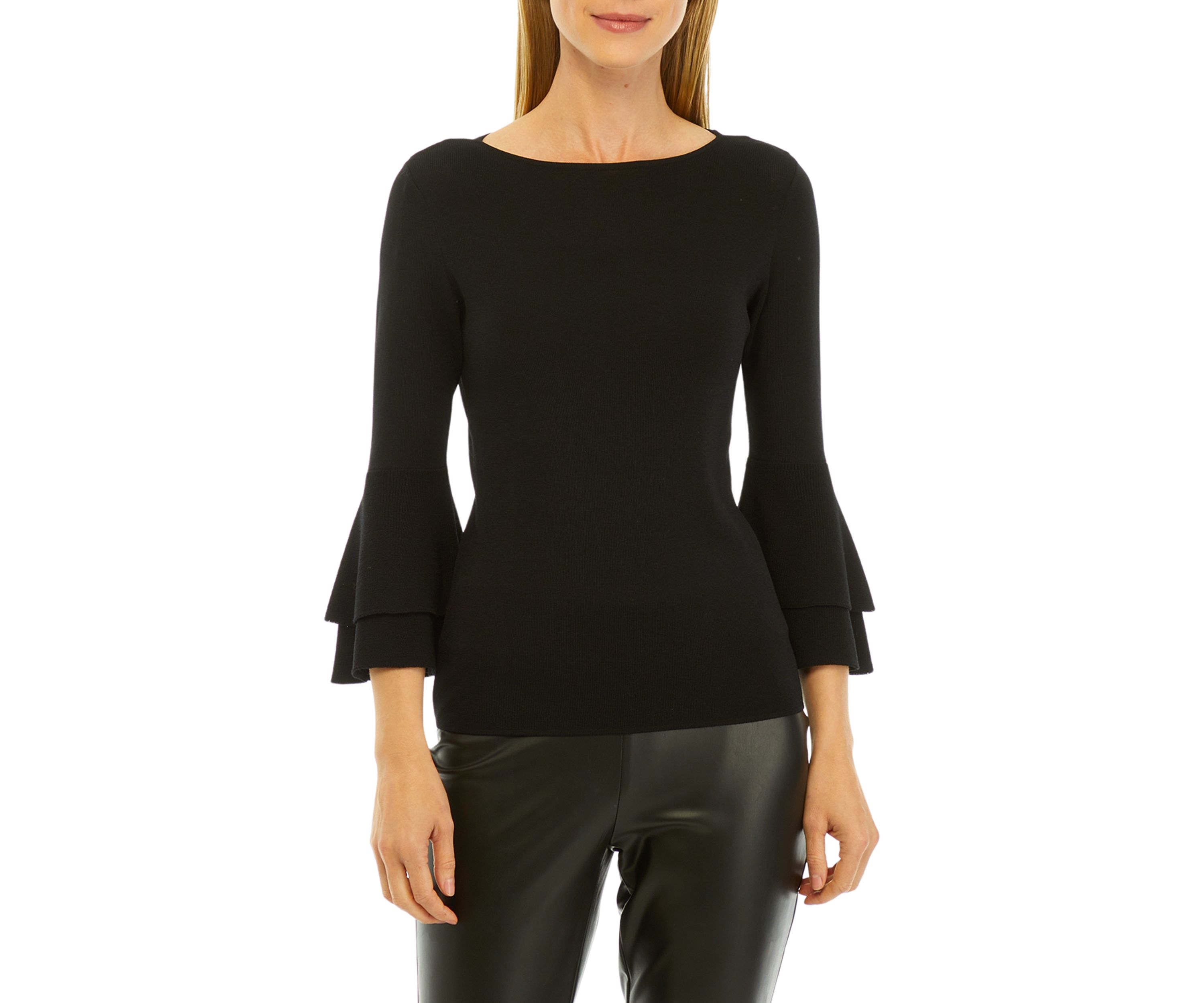 Womens Double Bell Sleeve Sweater