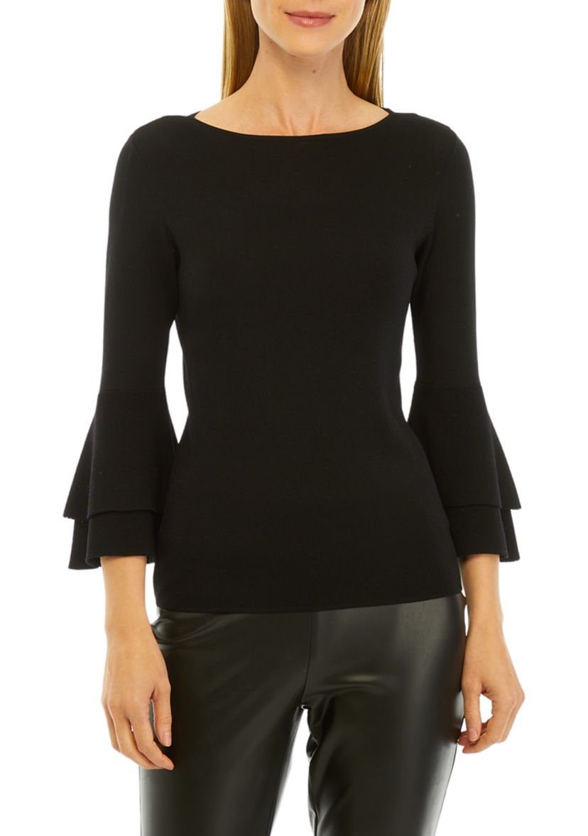 Womens Double Bell Sleeve Sweater