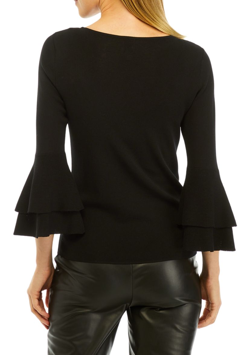 Womens Double Bell Sleeve Sweater