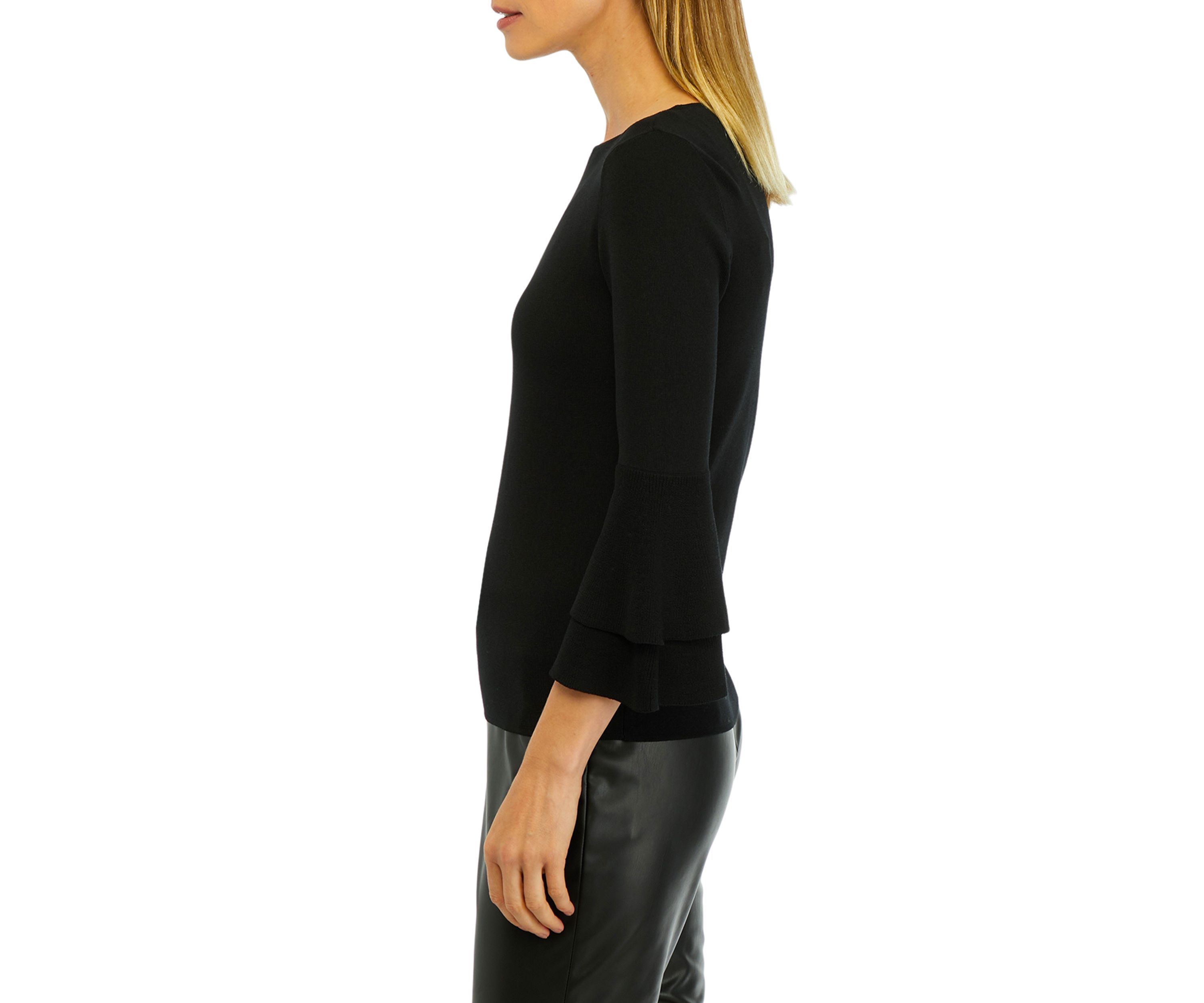 Womens Double Bell Sleeve Sweater