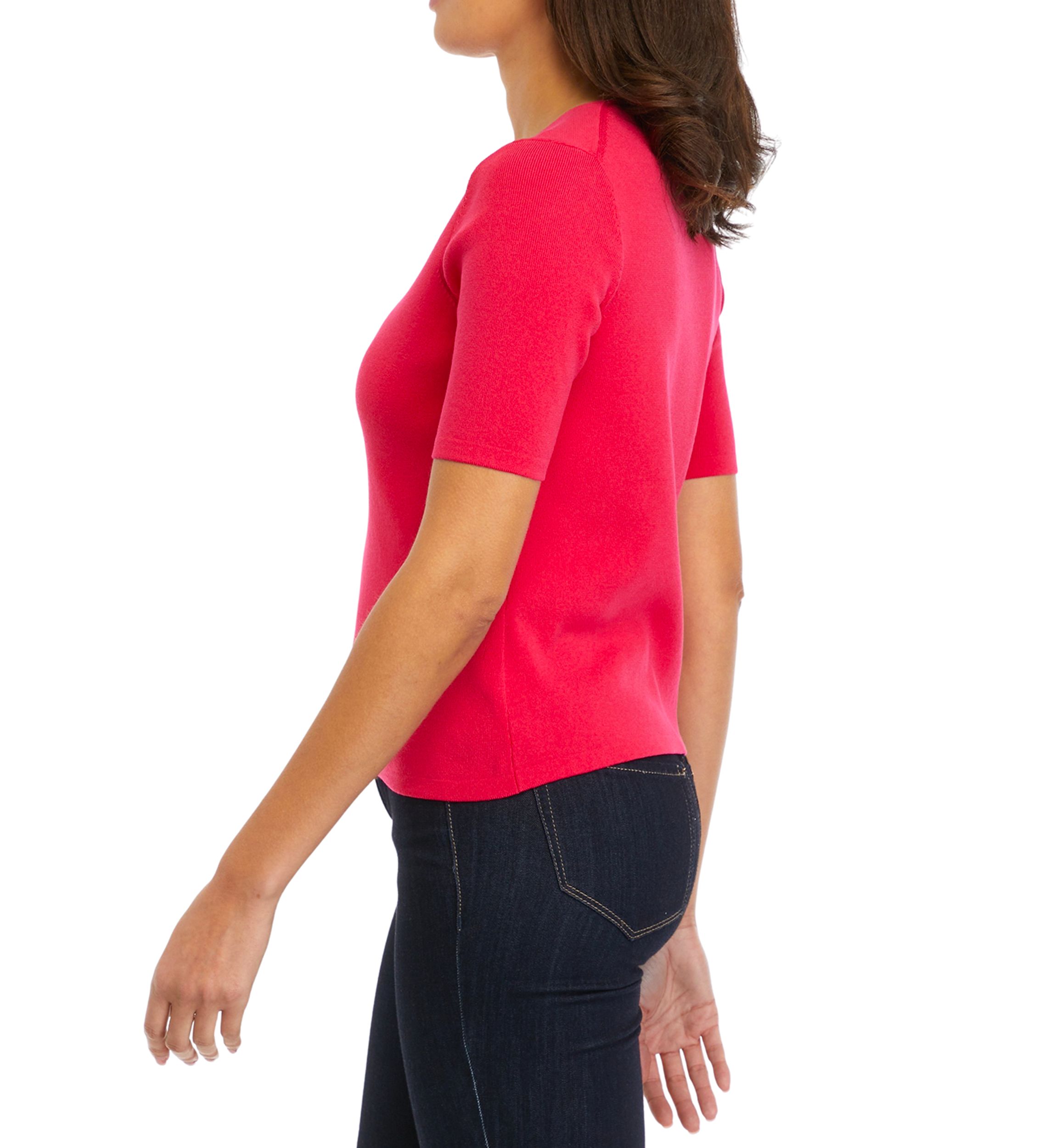 Petite Short Sleeve Sweater Knit Top