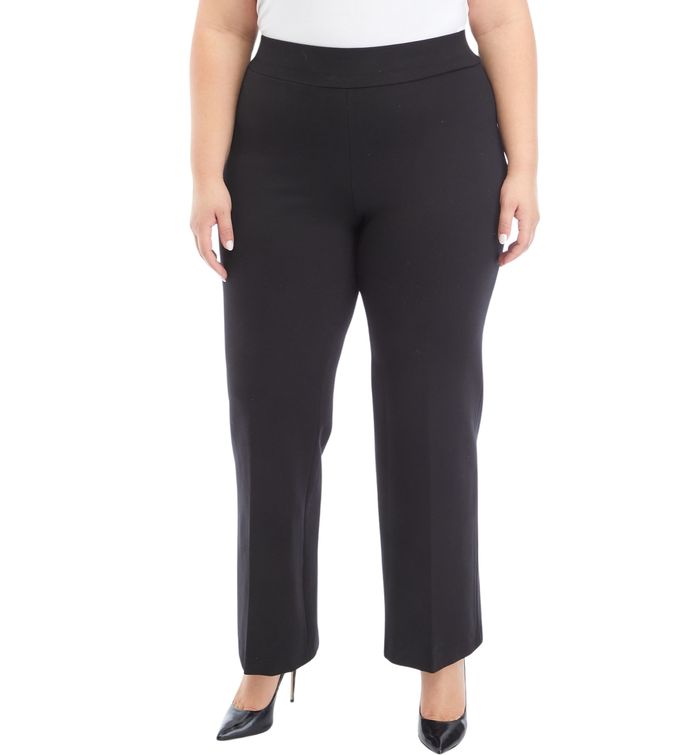 Plus Size Pull On Wide Leg Compression Pants