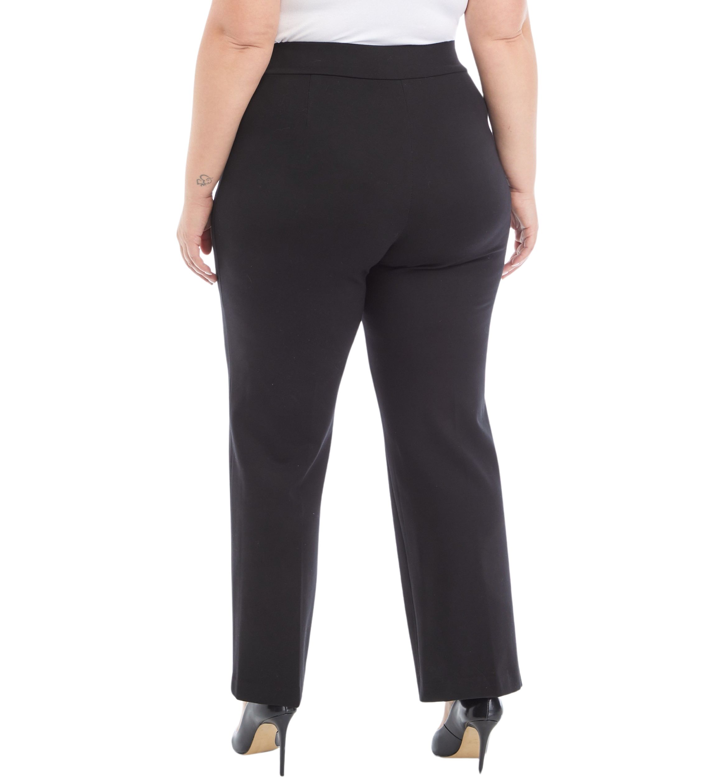 Plus Size Pull On Wide Leg Compression Pants