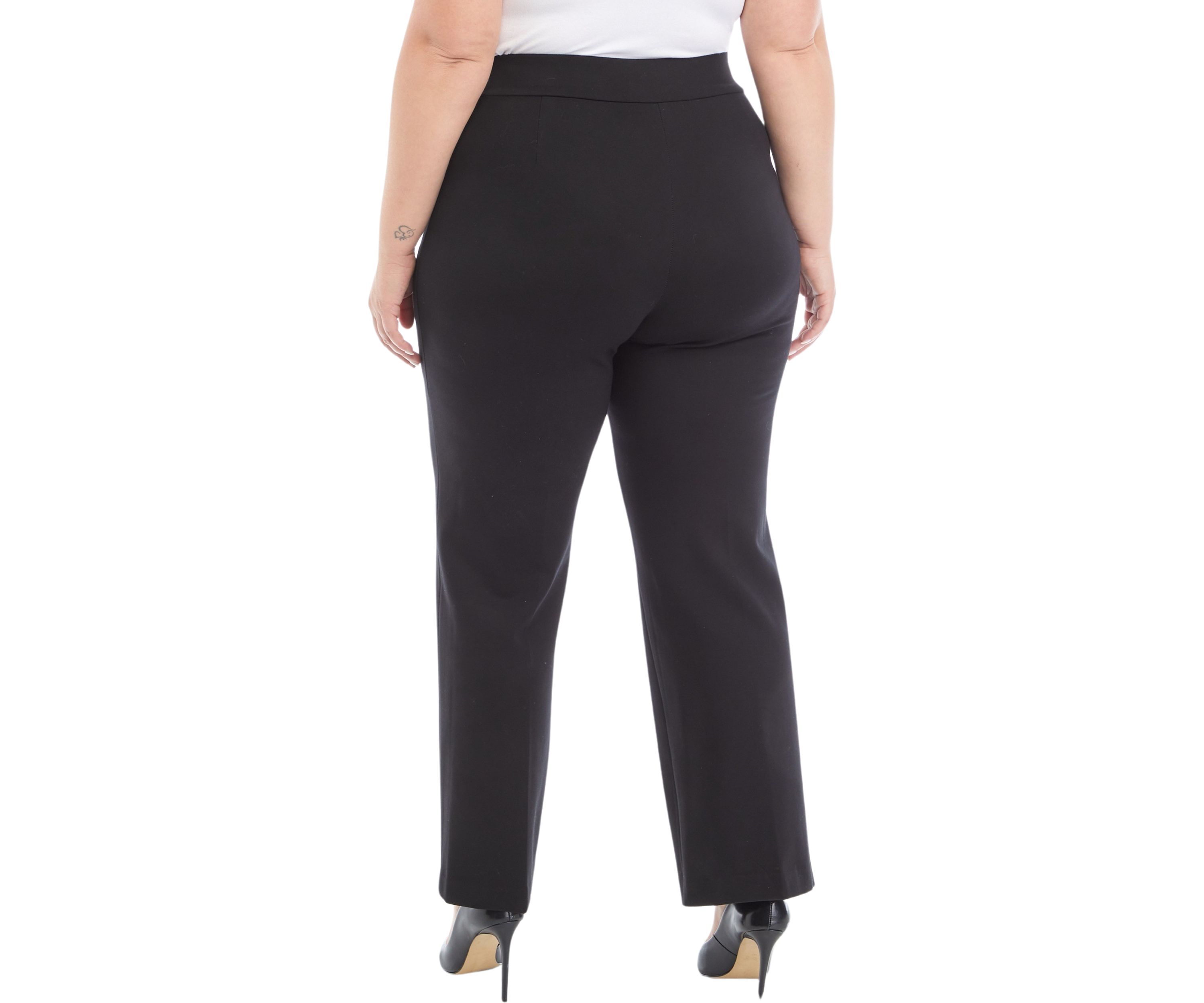 Plus Size Pull On Wide Leg Compression Pants