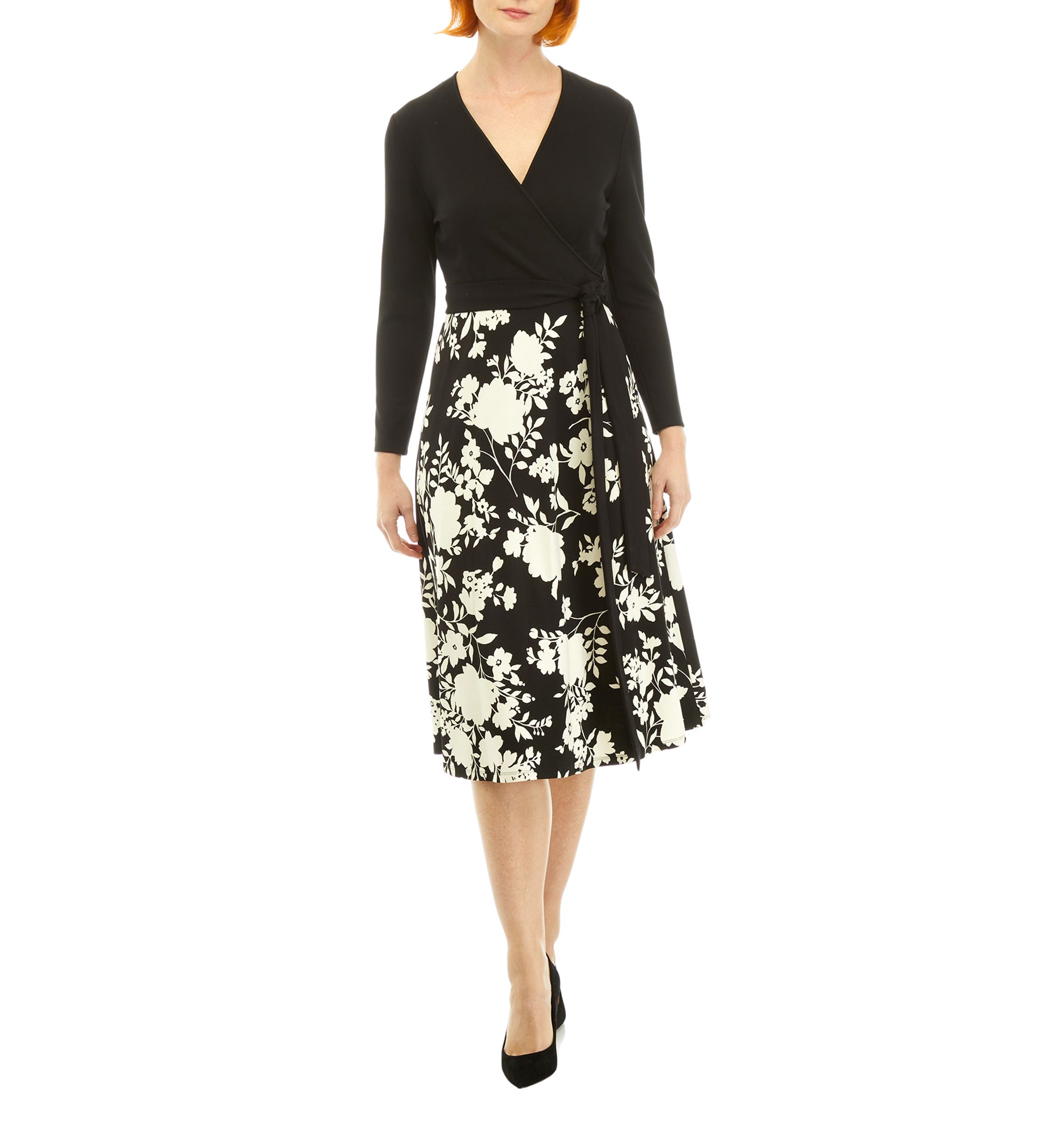 Petite Long Sleeve Serenity Combo Dress