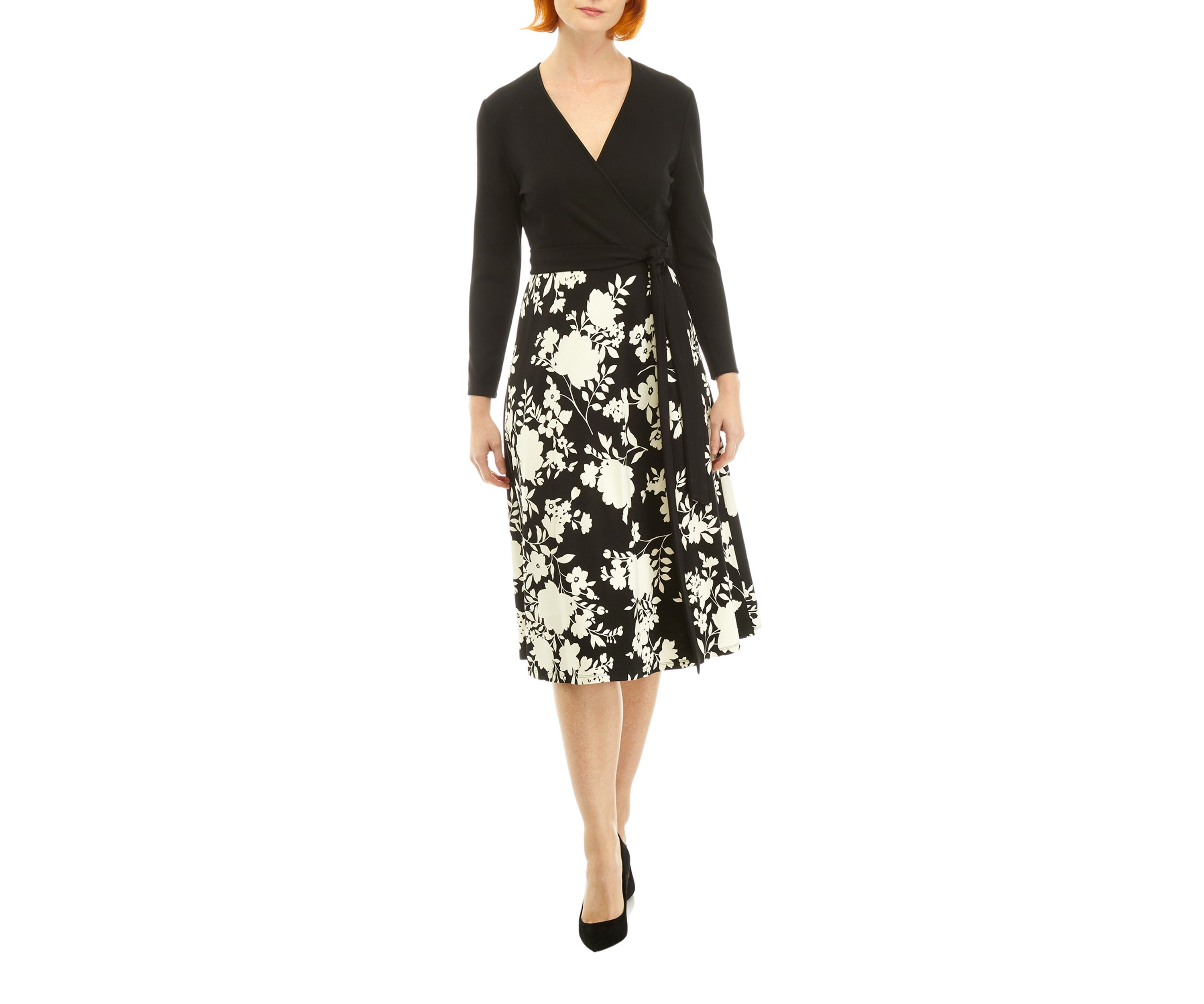 Petite Long Sleeve Serenity Combo Dress
