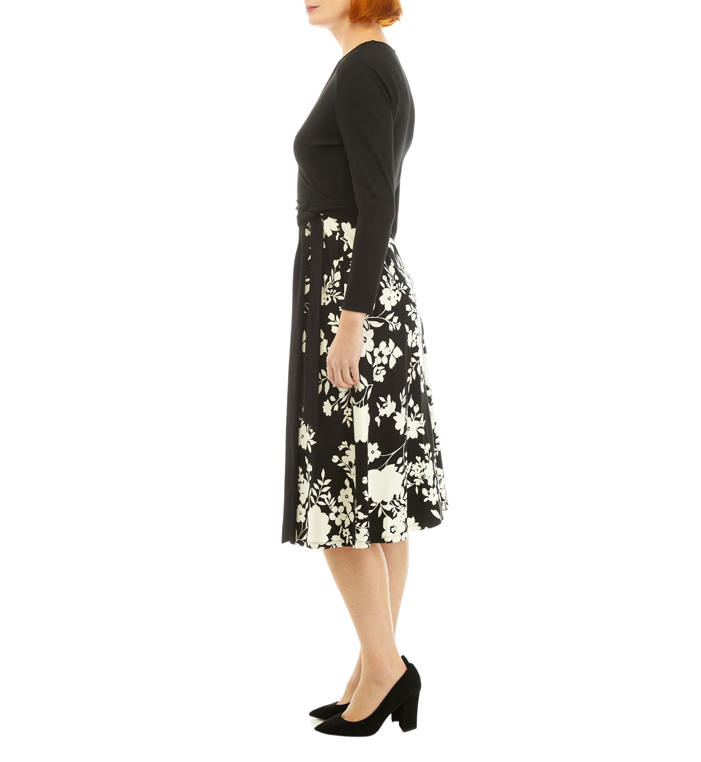 Petite Long Sleeve Serenity Combo Dress