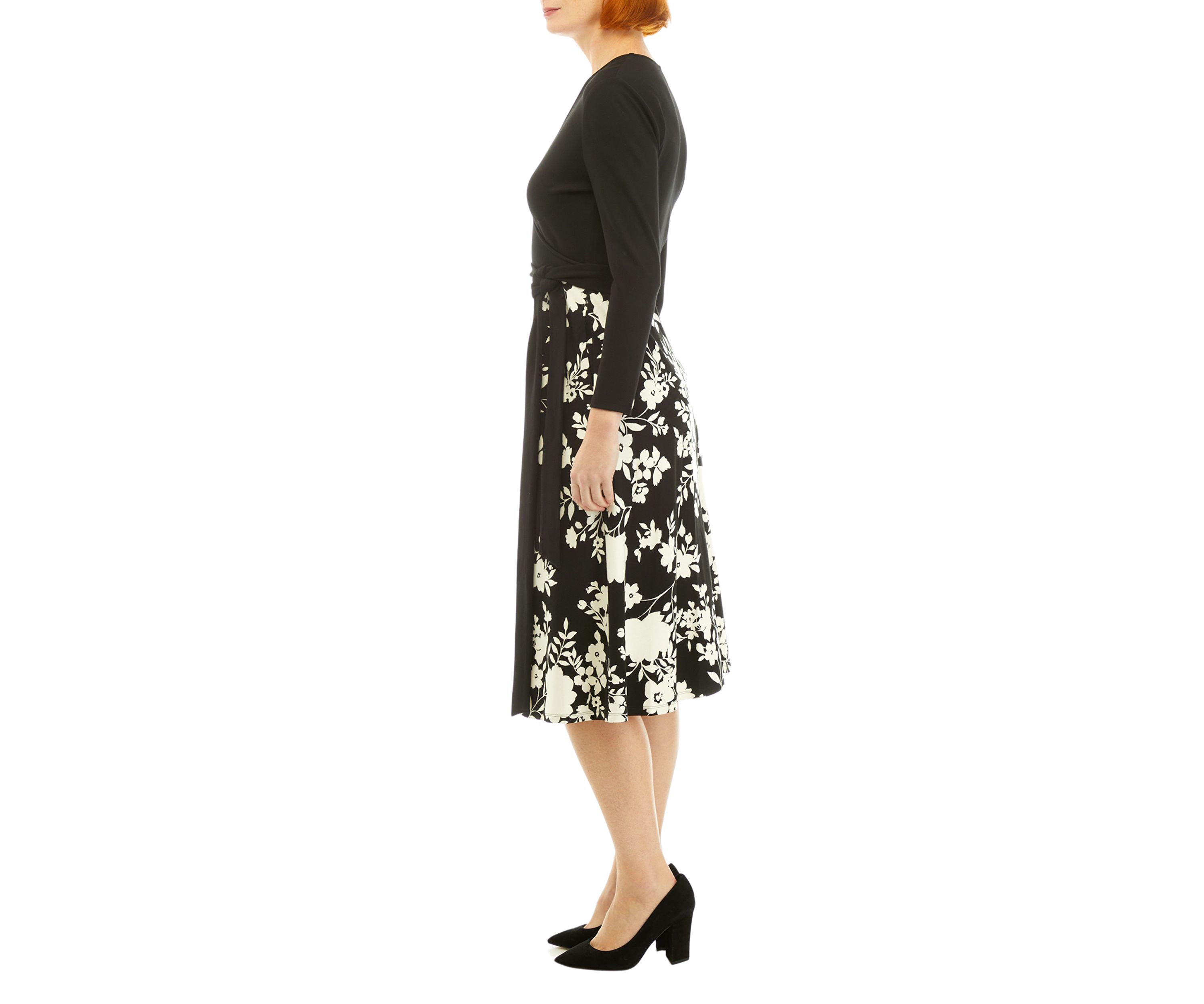 Petite Long Sleeve Serenity Combo Dress