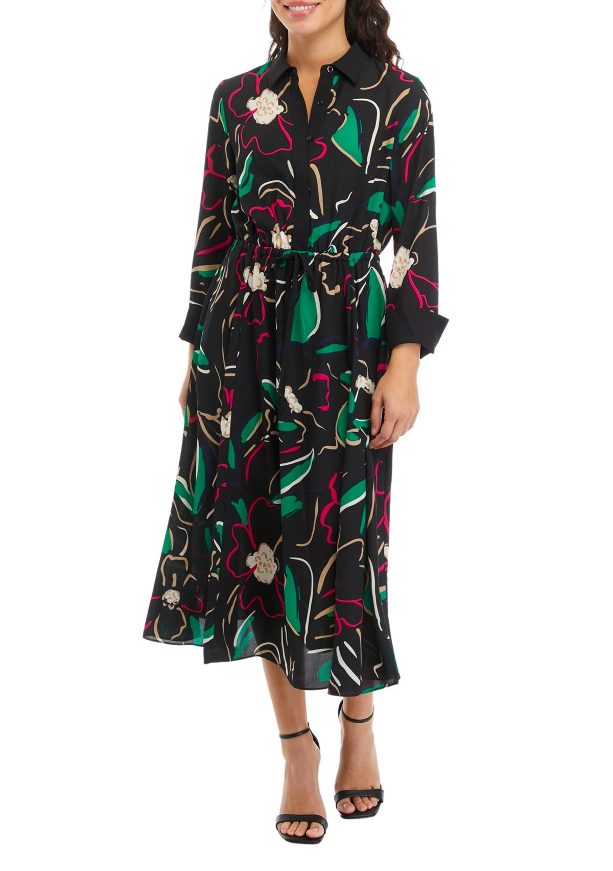 Petite Printed Shirtdress
