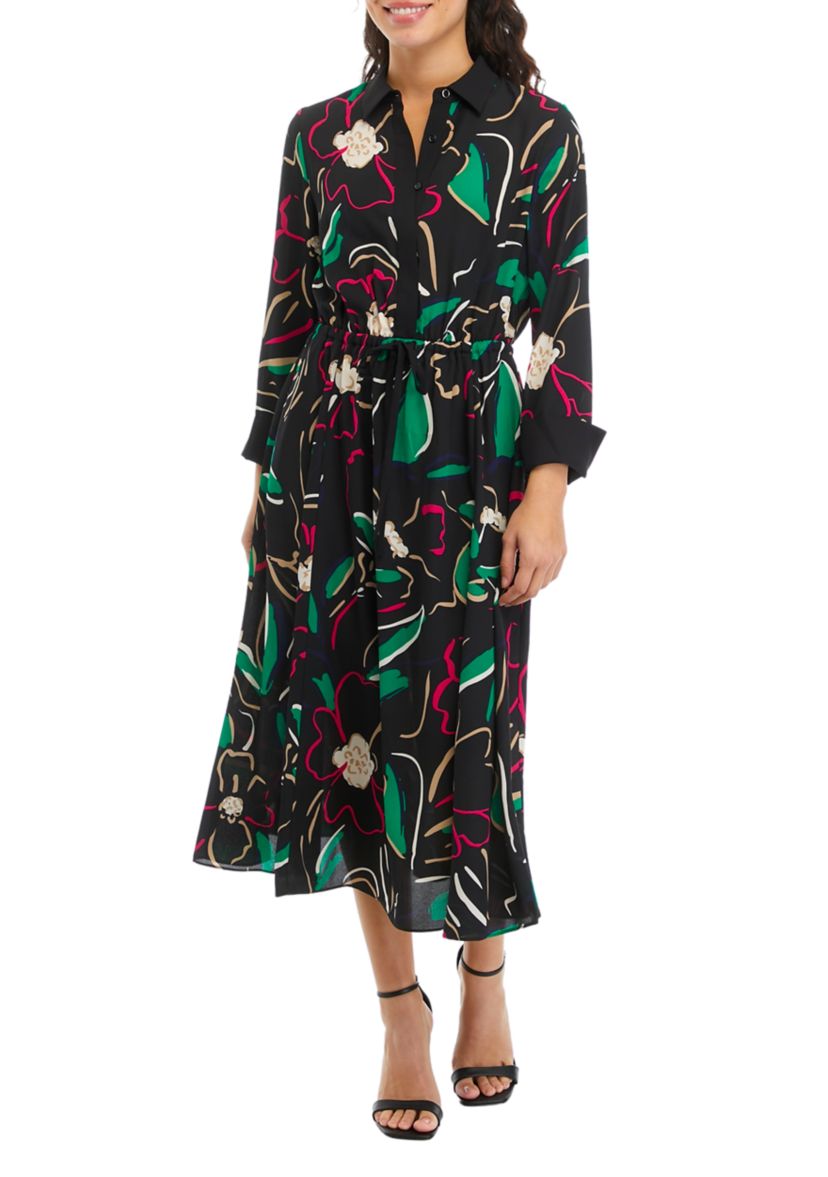 Petite Printed Shirtdress