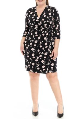 Plus Printed Classic Wrap Dress