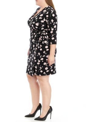 Plus Printed Classic Wrap Dress