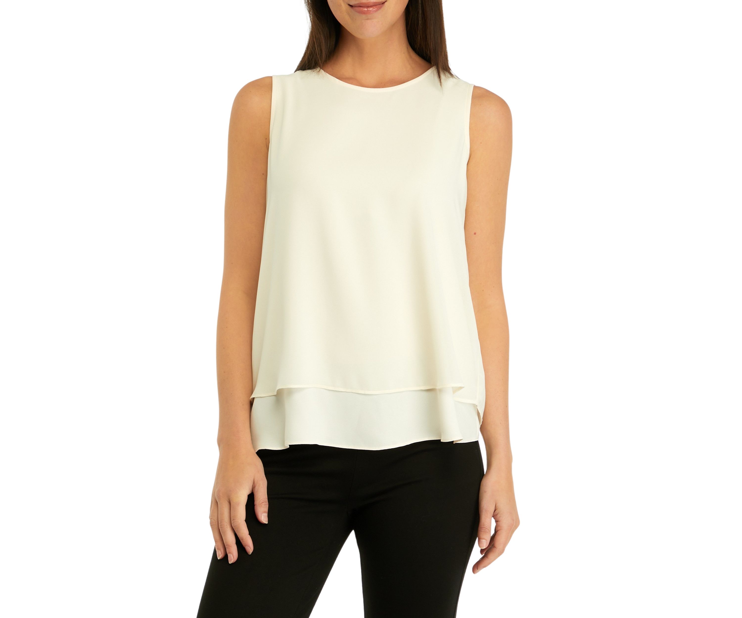 Womens Sleeveless Double Layer Blouse