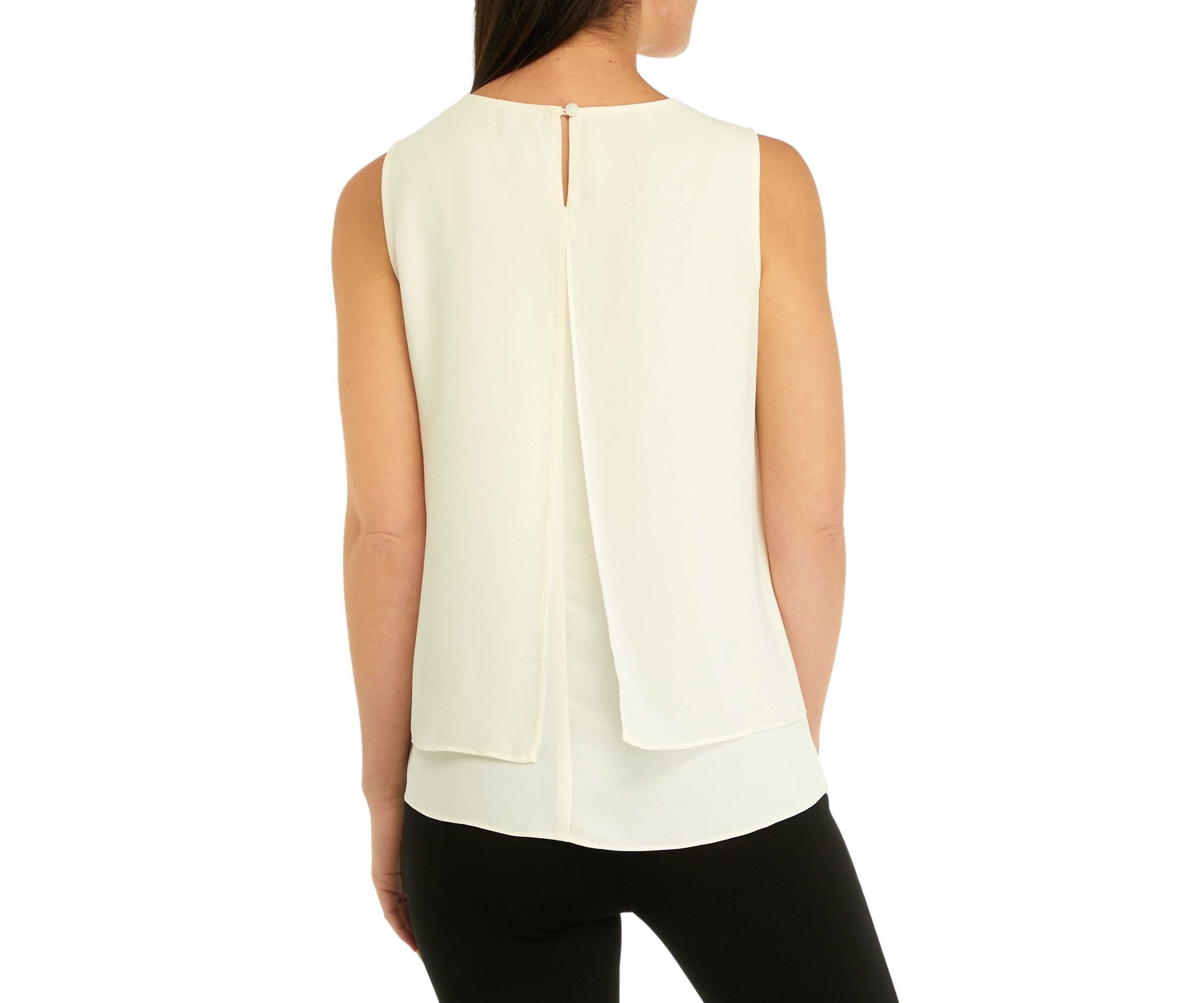 Womens Sleeveless Double Layer Blouse
