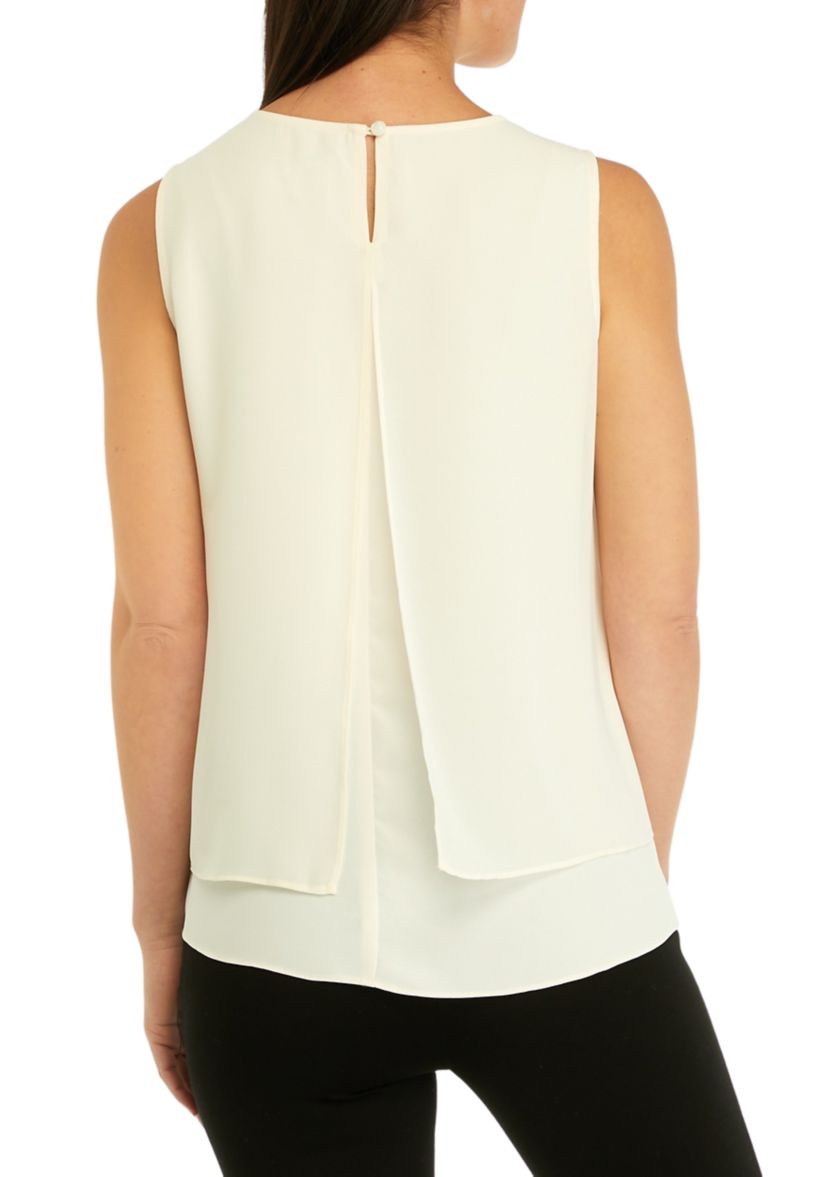 Womens Sleeveless Double Layer Blouse