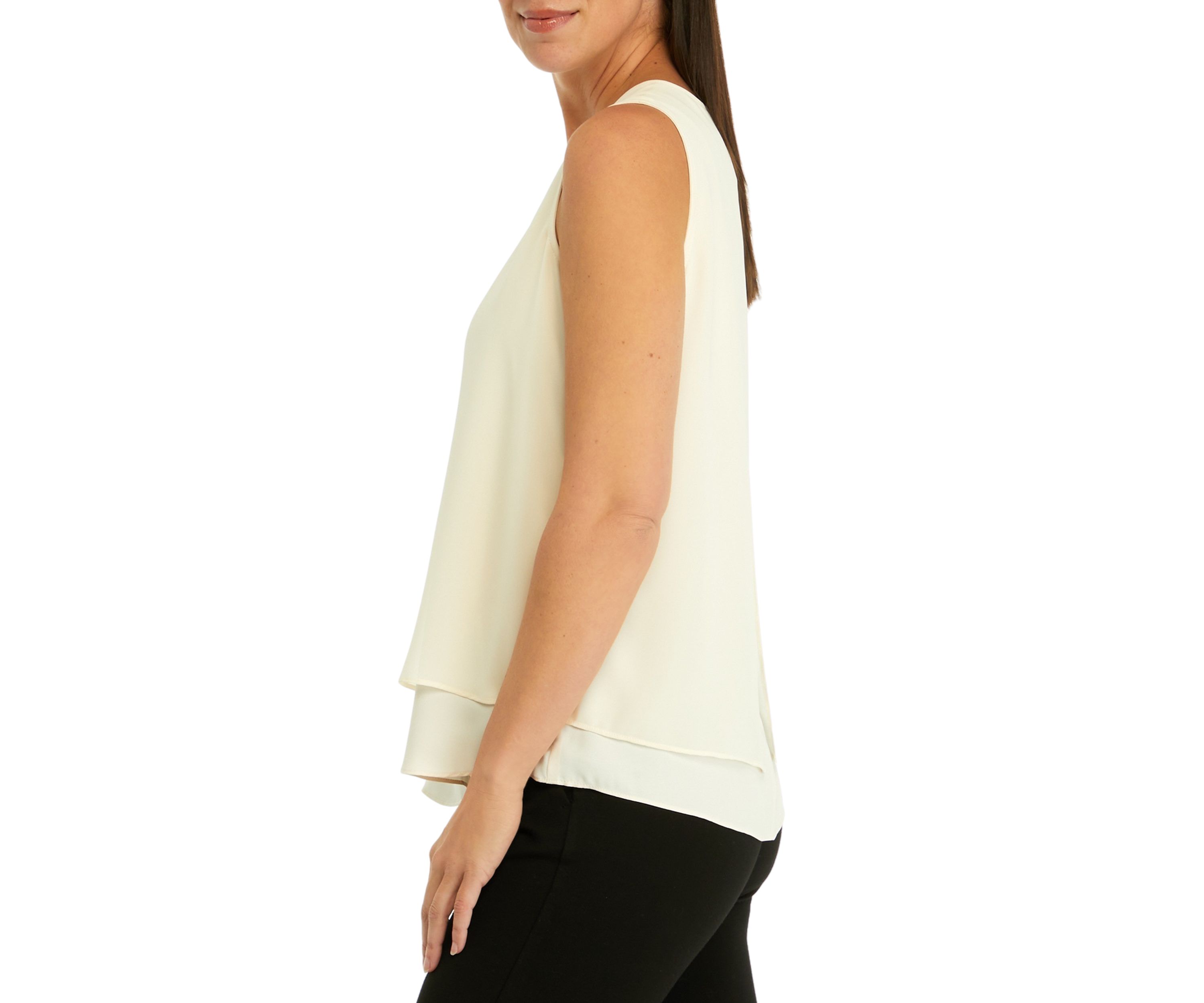 Womens Sleeveless Double Layer Blouse