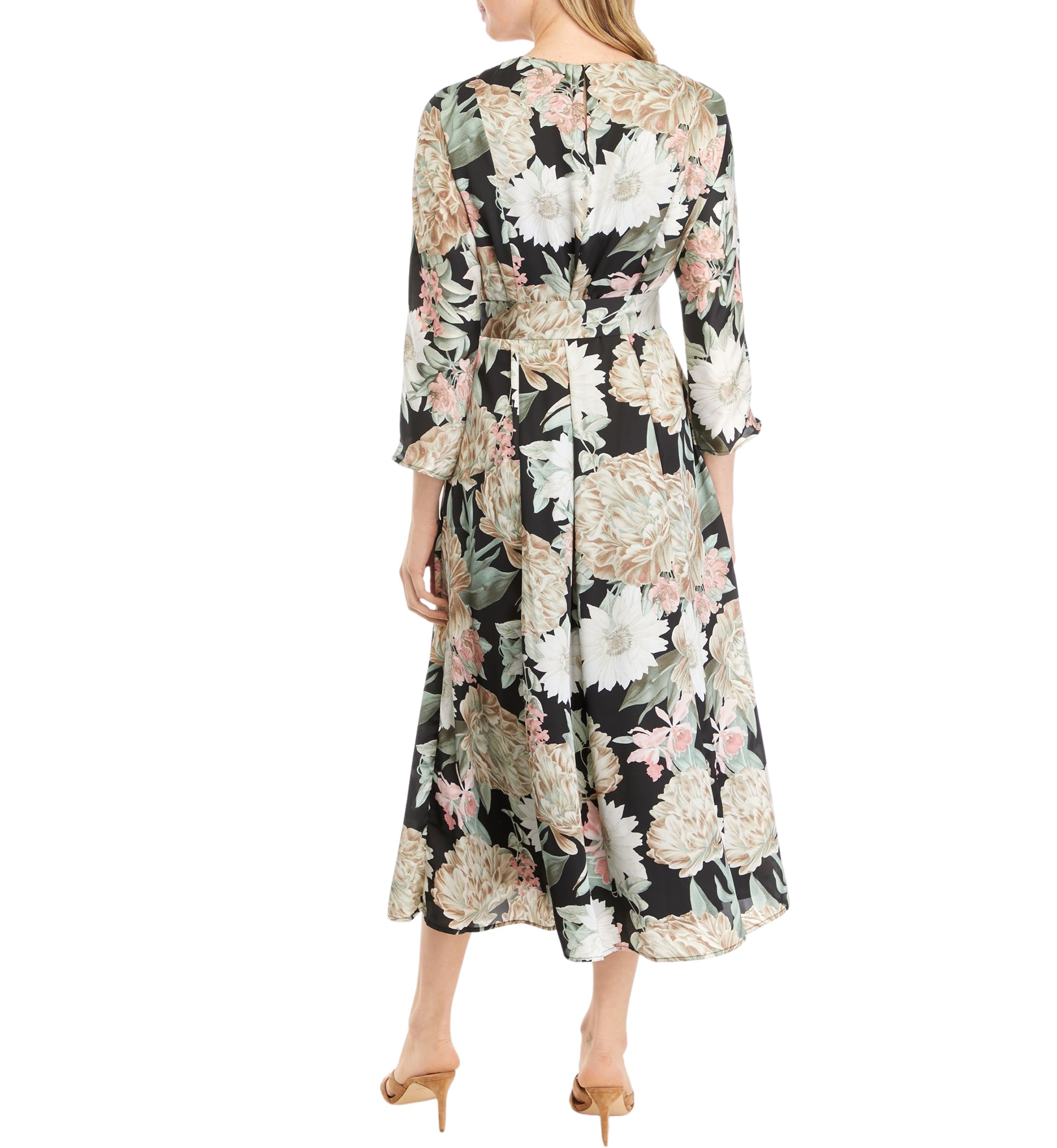Womens Dolman Sleeve Midi Dress with D Rings