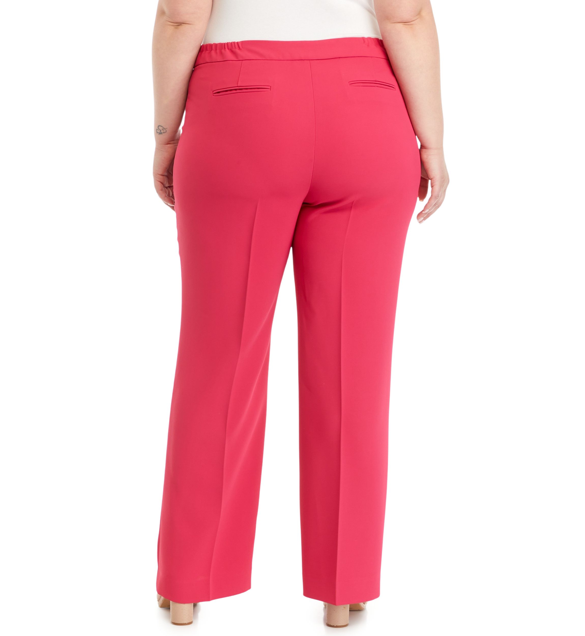 Plus Size Fly Front Extend Tab Trouser Pants