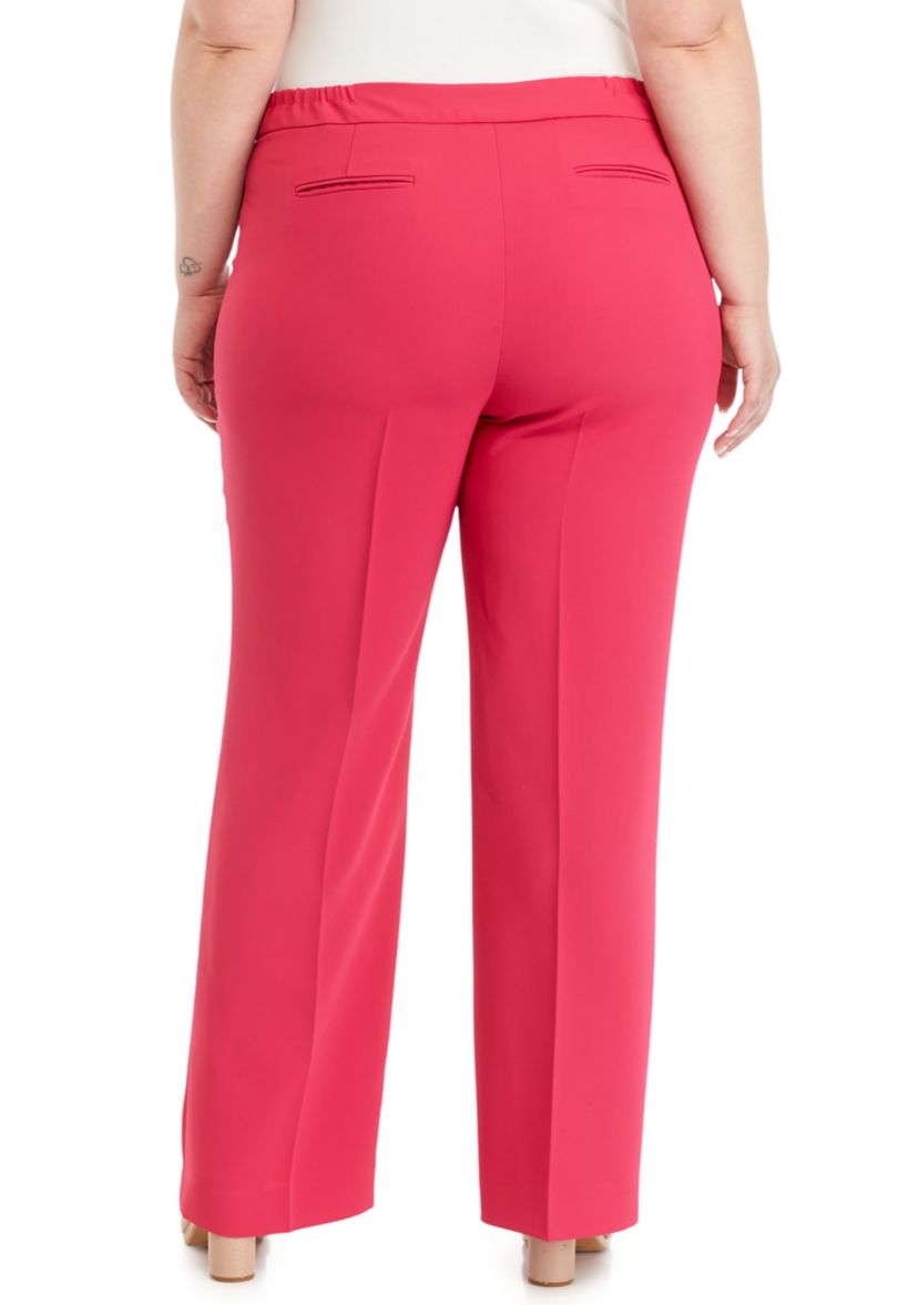 Plus Size Fly Front Extend Tab Trouser Pants
