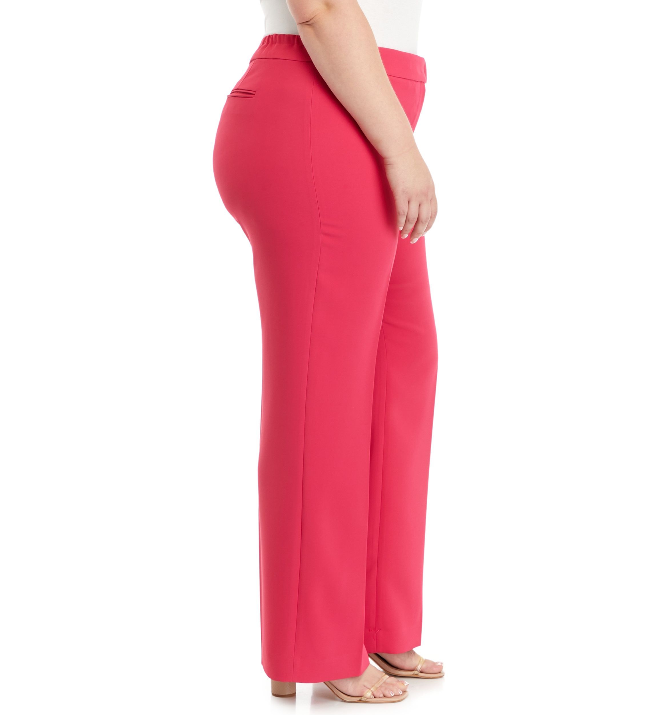 Plus Size Fly Front Extend Tab Trouser Pants