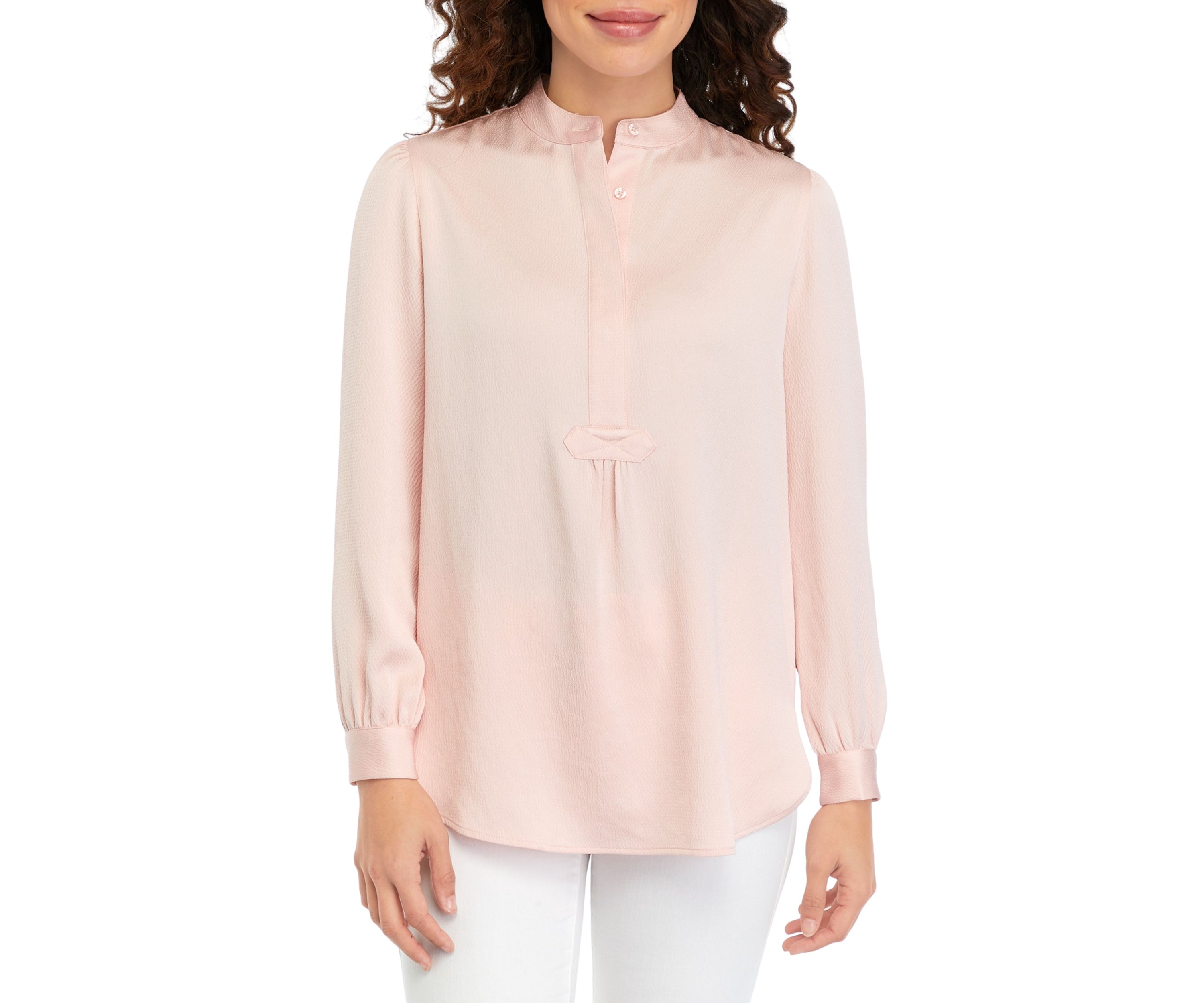 Petite Long Sleeve Popover Top