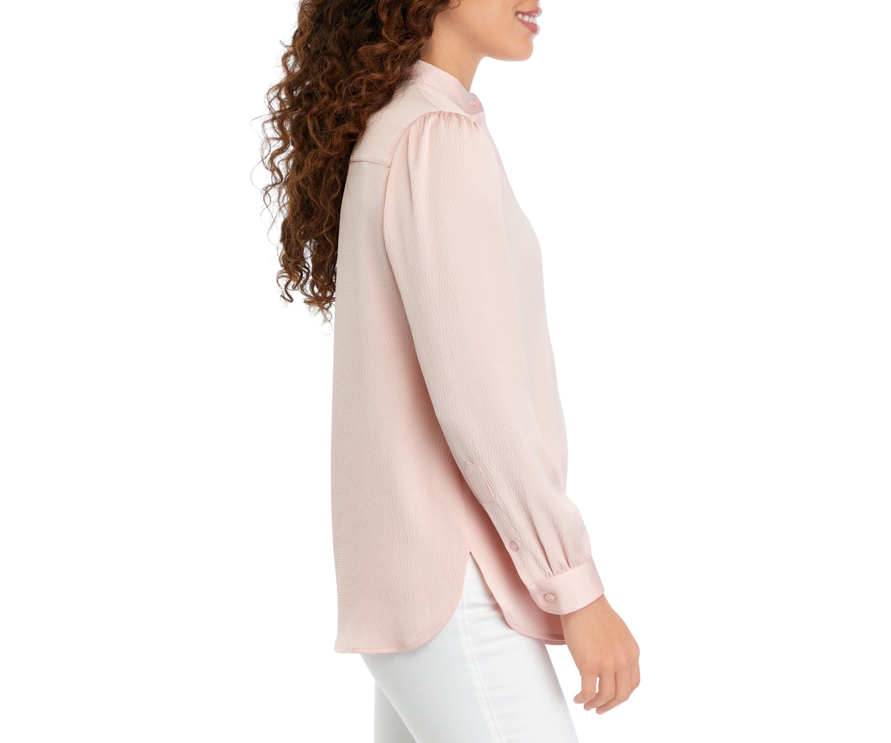 Petite Long Sleeve Popover Top