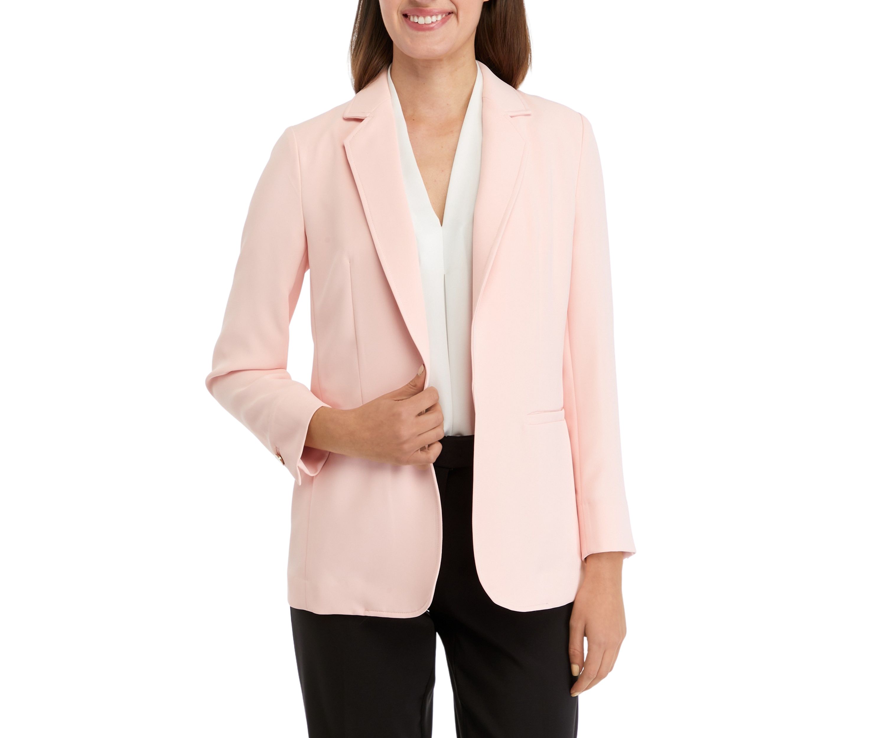 Petite Vision Twill Open Notch Collar Jacket