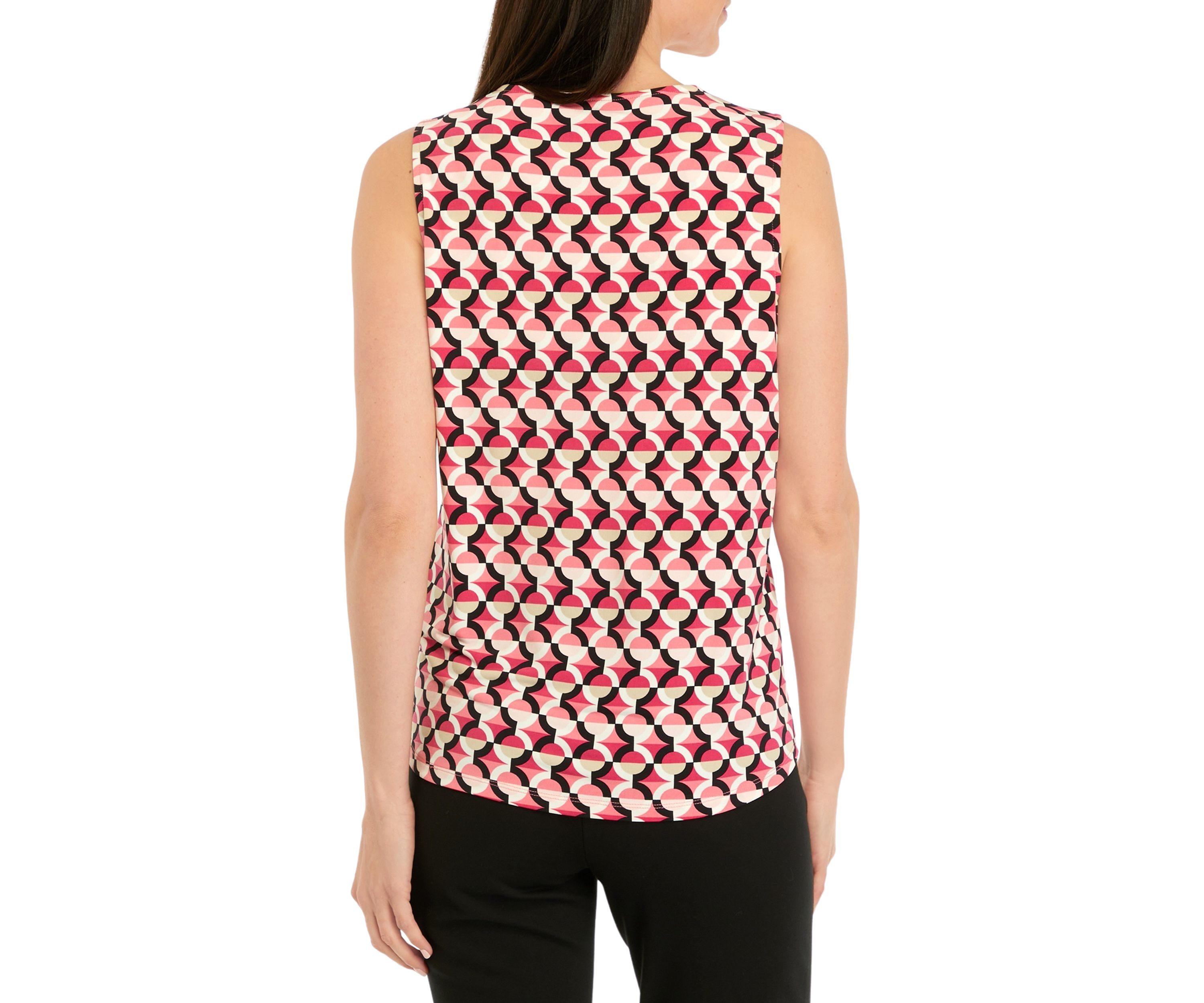 Womens Printed Pleat Front Top