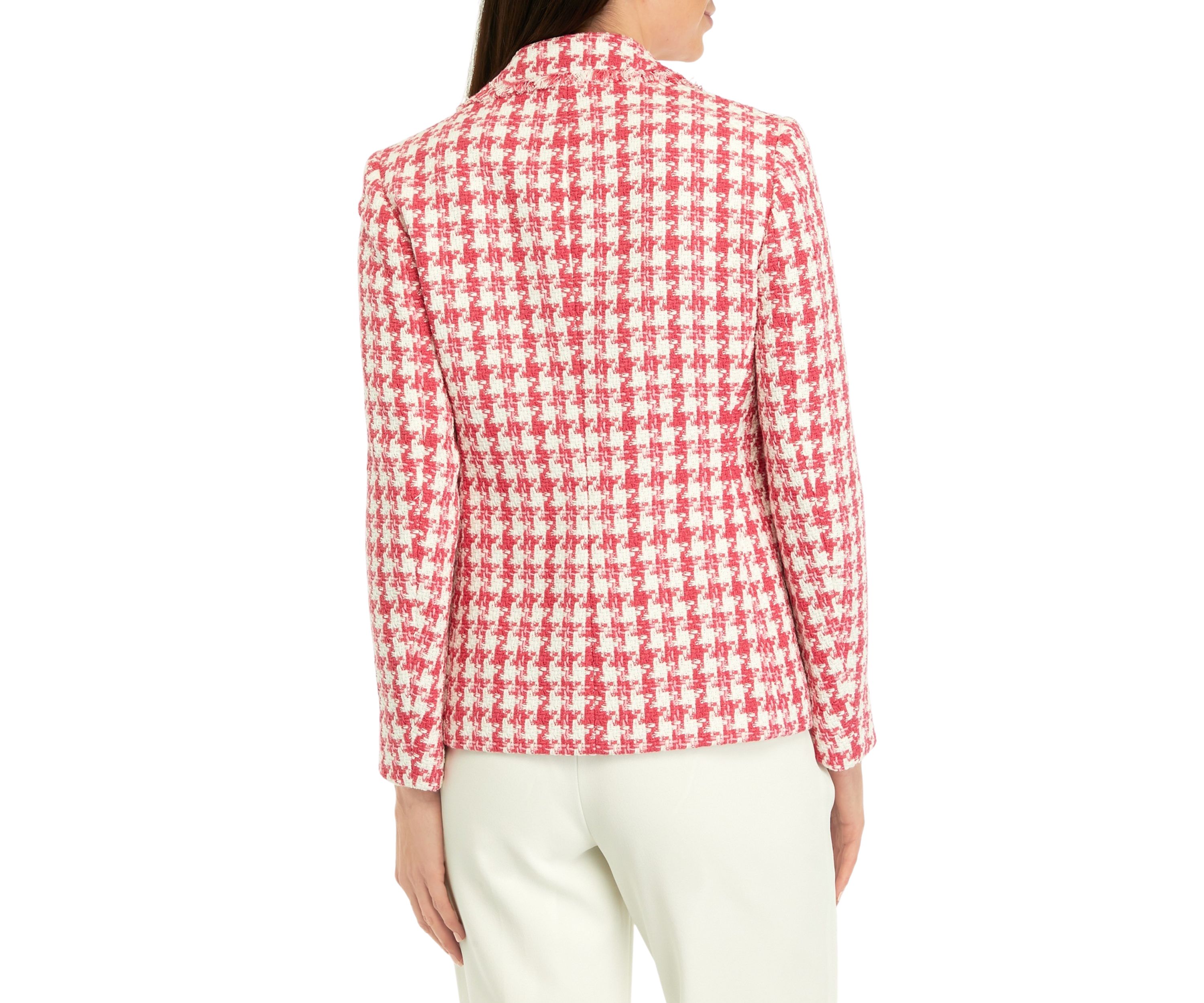 Womens Tweed Long Sleeve Fringe Jacket