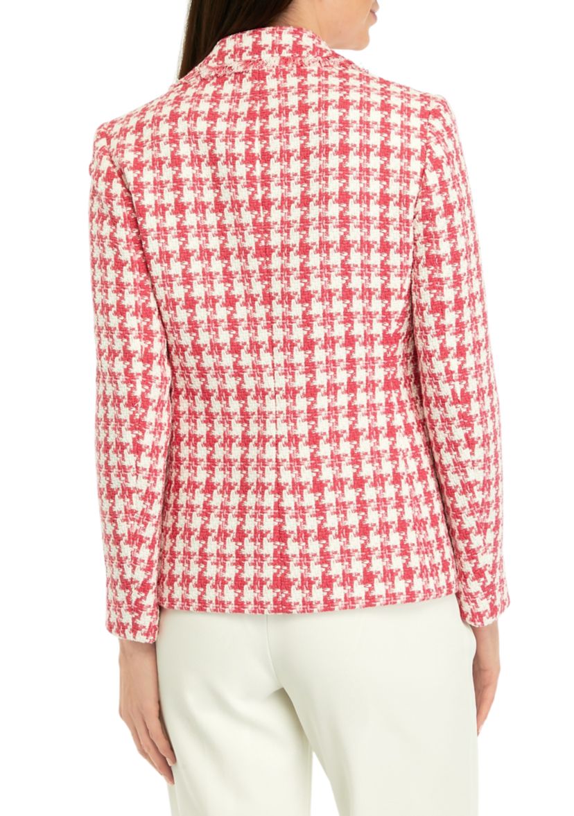 Womens Tweed Long Sleeve Fringe Jacket