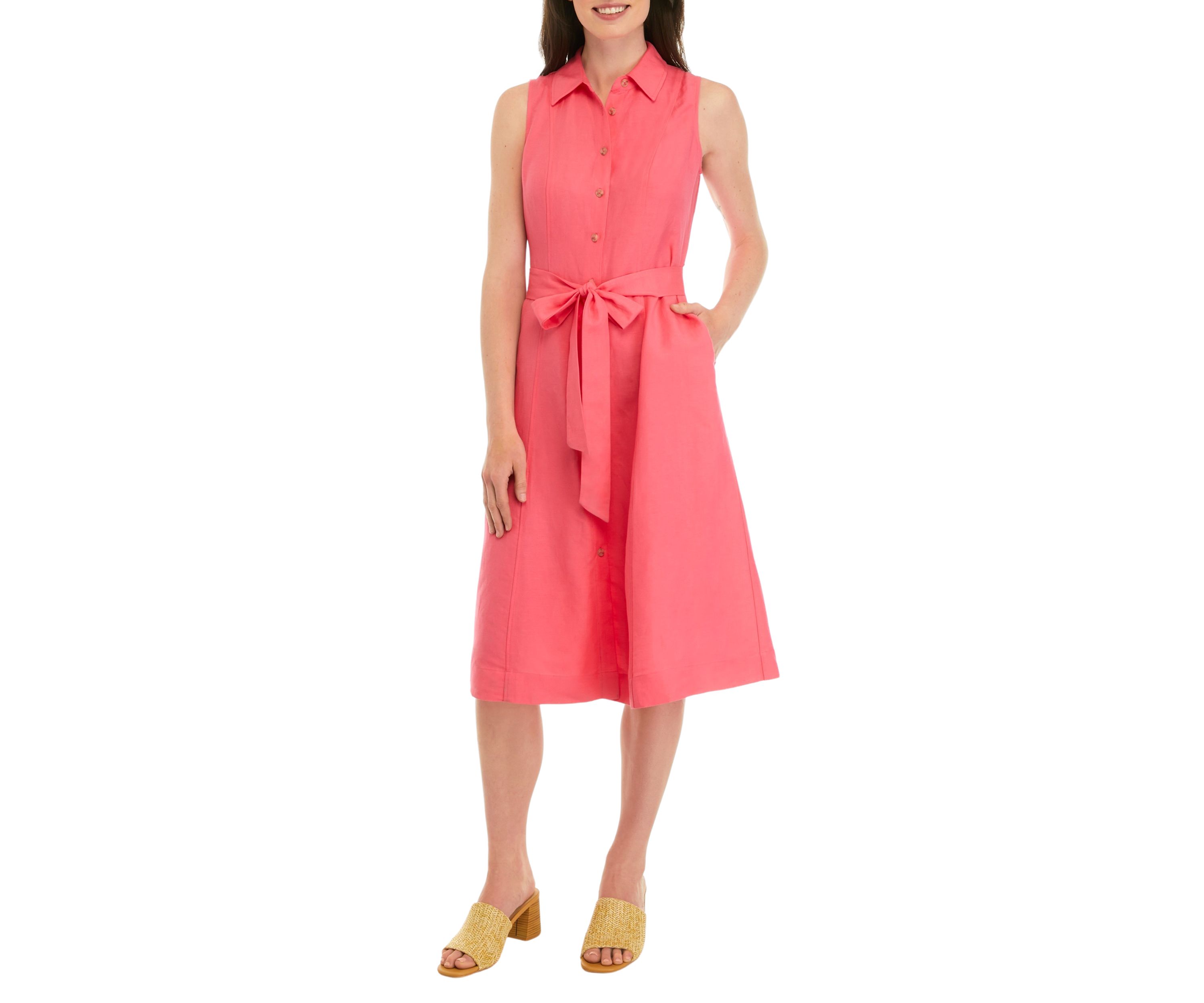 Womens Sleeveless Shirt Dress