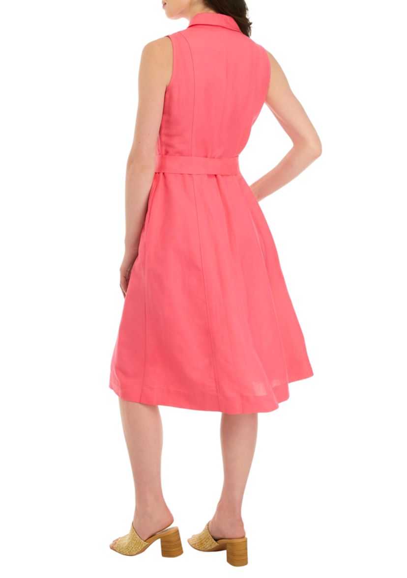 Womens Sleeveless Shirt Dress