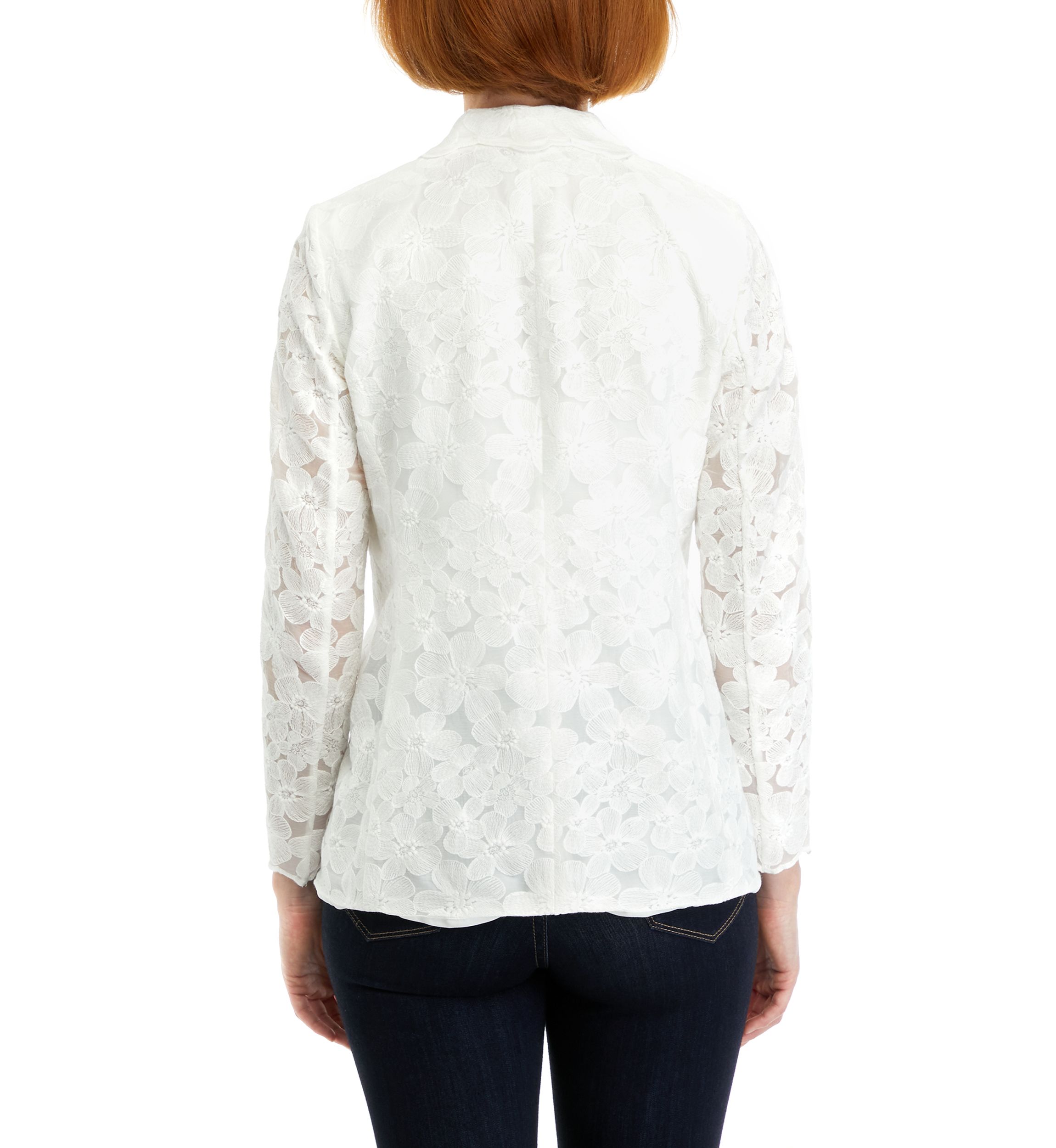 Womens Scalloped Notch Lapel Jacket