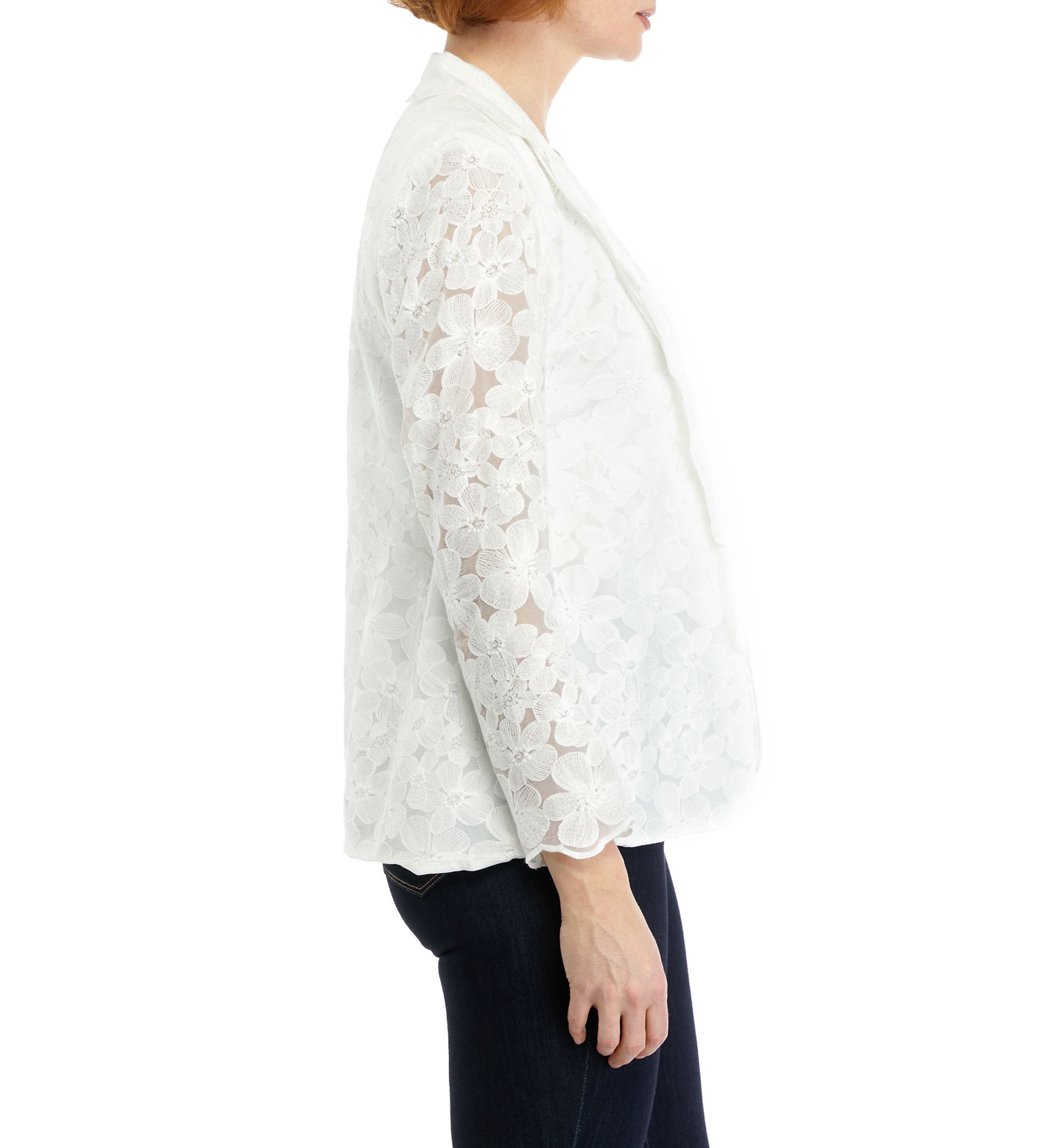 Womens Scalloped Notch Lapel Jacket