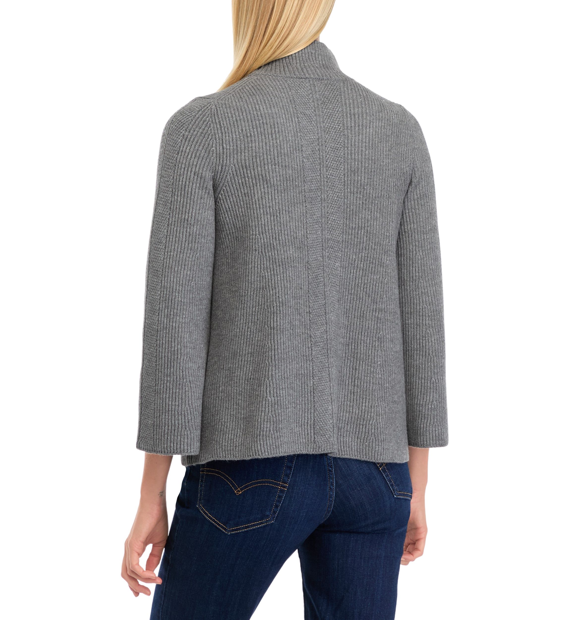 Petite Mock Neck Ribbed Directional Stitch Sweater 