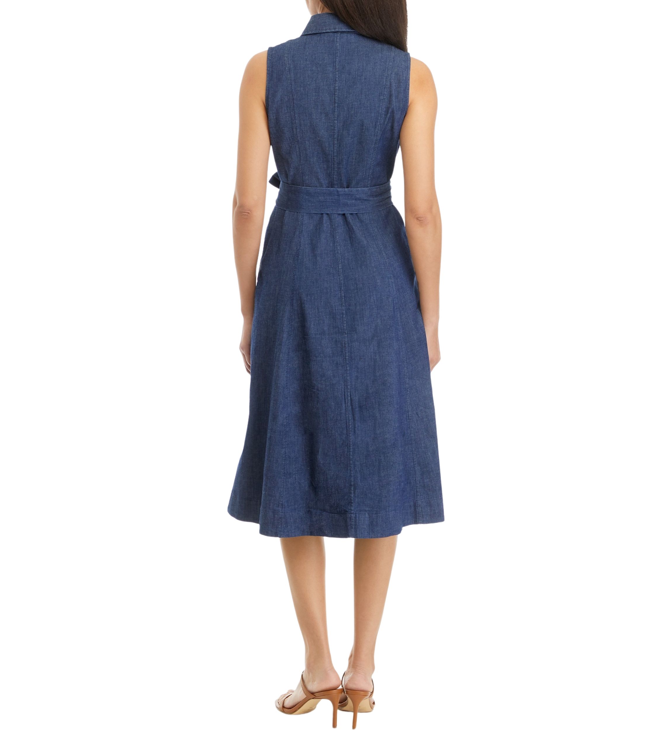 Womens Sleeveless Shirtdress