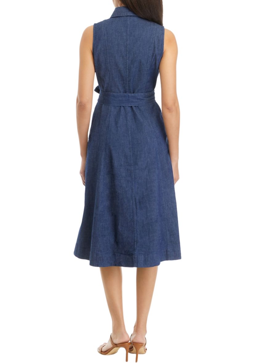 Womens Sleeveless Shirtdress