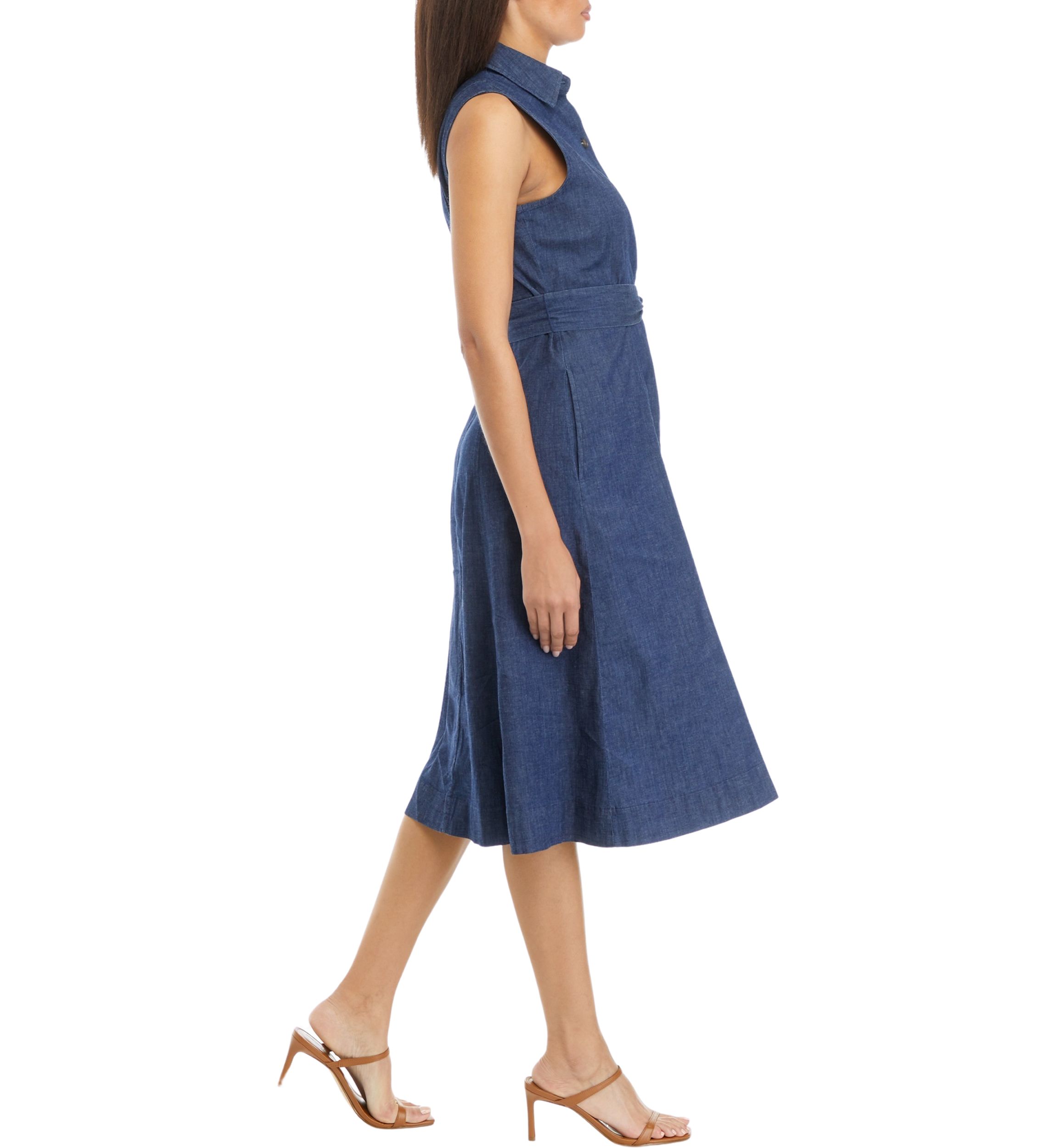 Womens Sleeveless Shirtdress