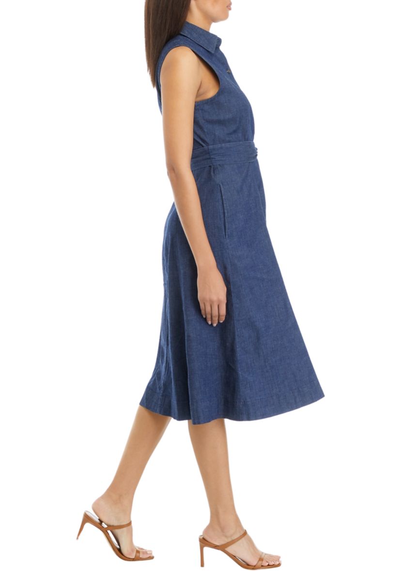 Womens Sleeveless Shirtdress