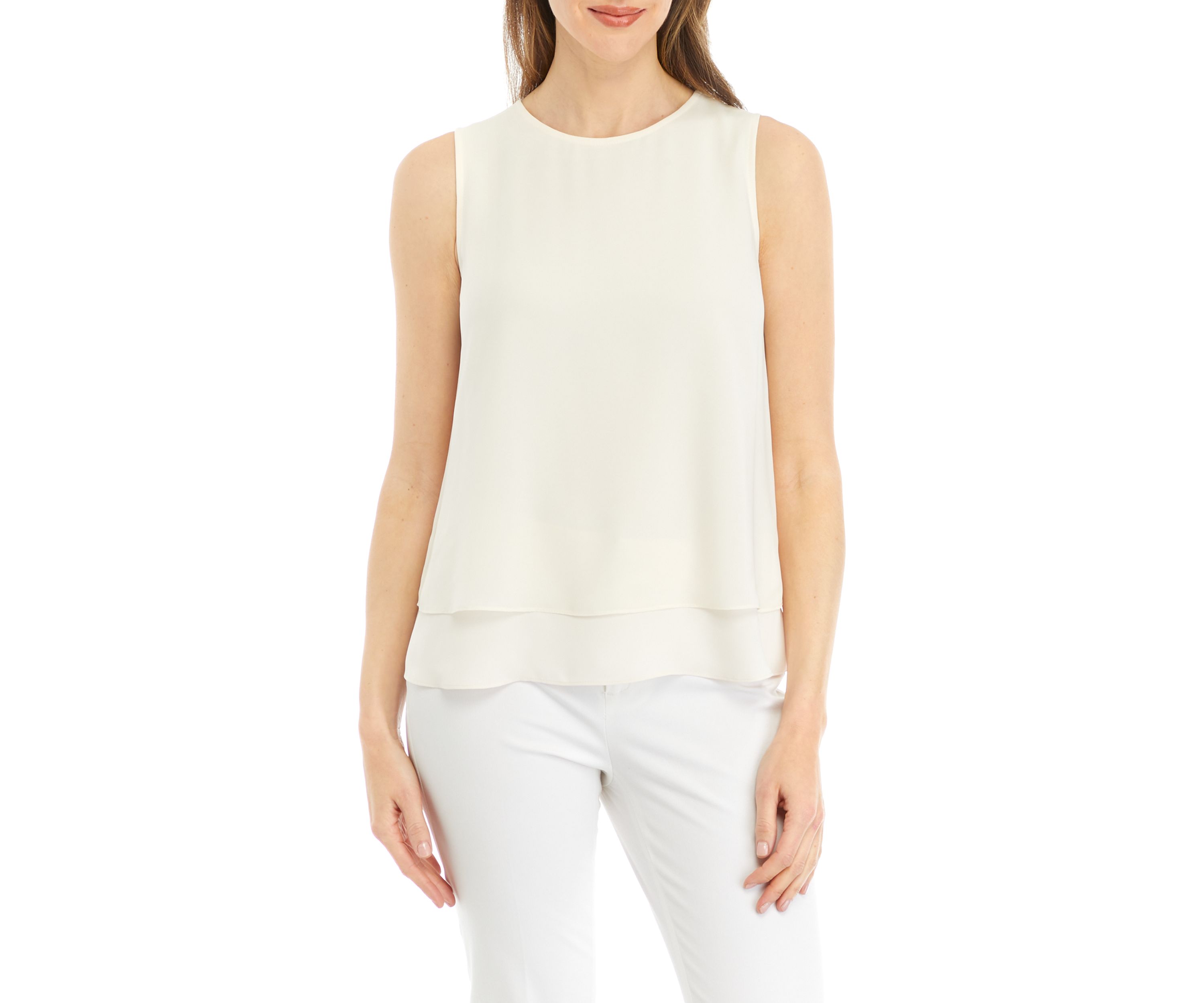 Petite Sleeveless Double Layer Blouse