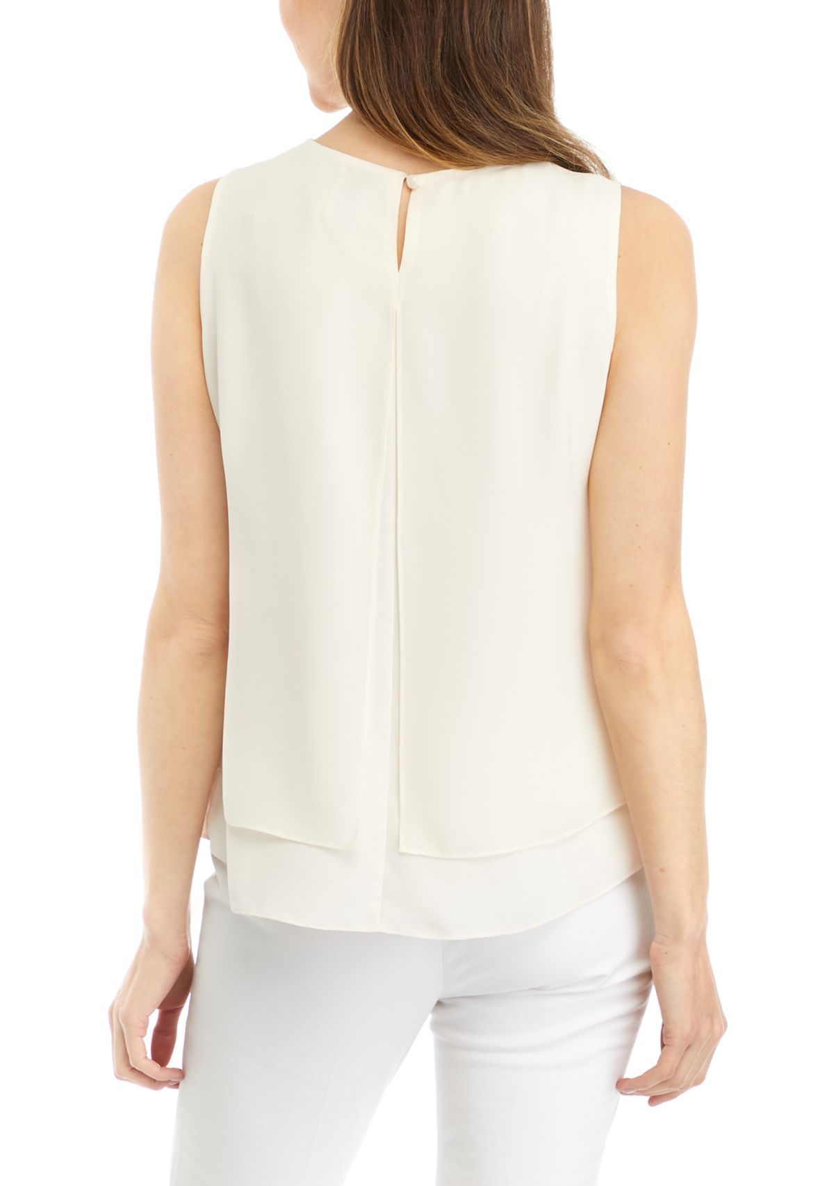 Petite Sleeveless Double Layer Blouse