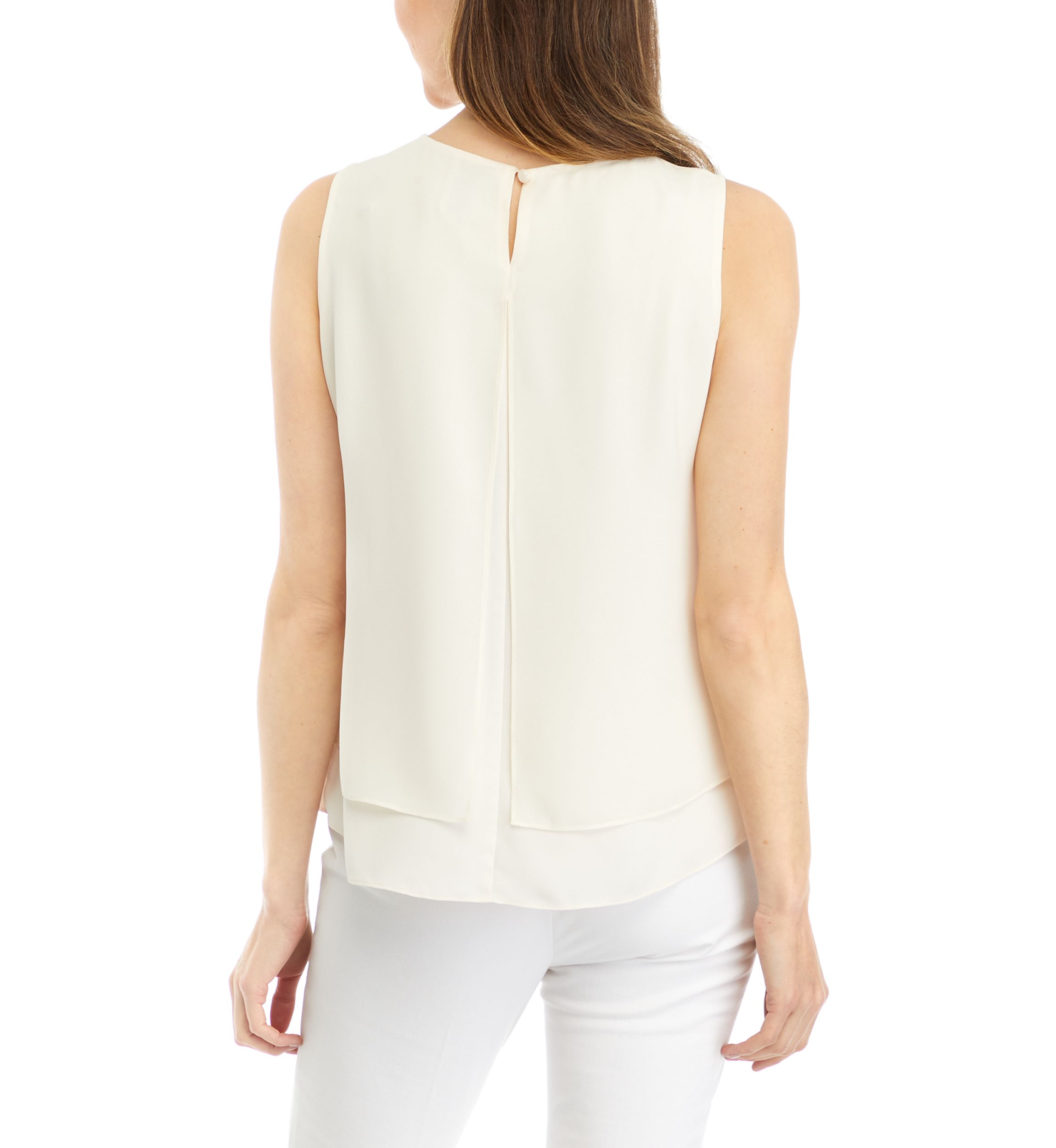 Petite Sleeveless Double Layer Blouse