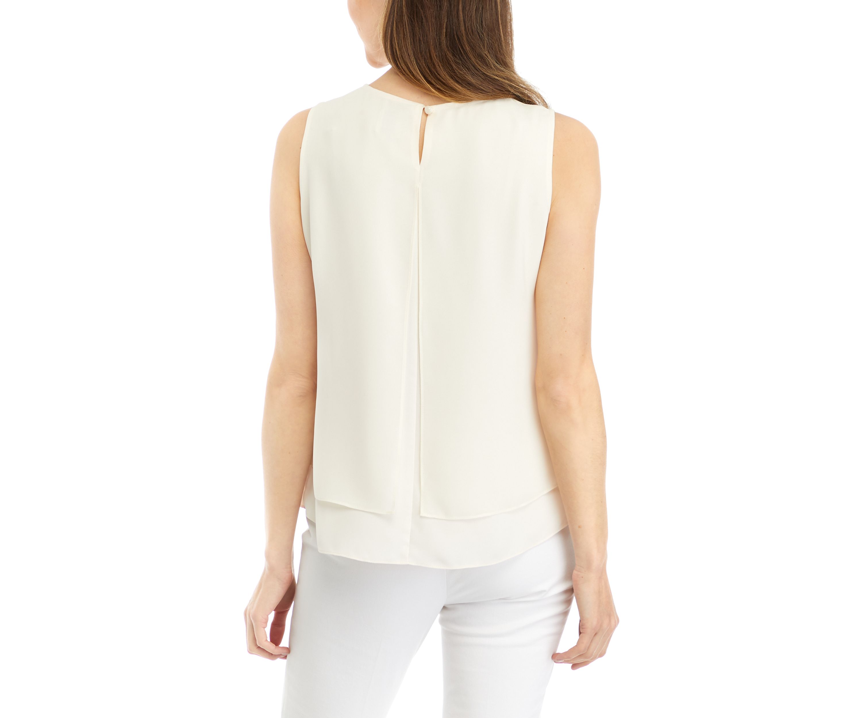 Petite Sleeveless Double Layer Blouse
